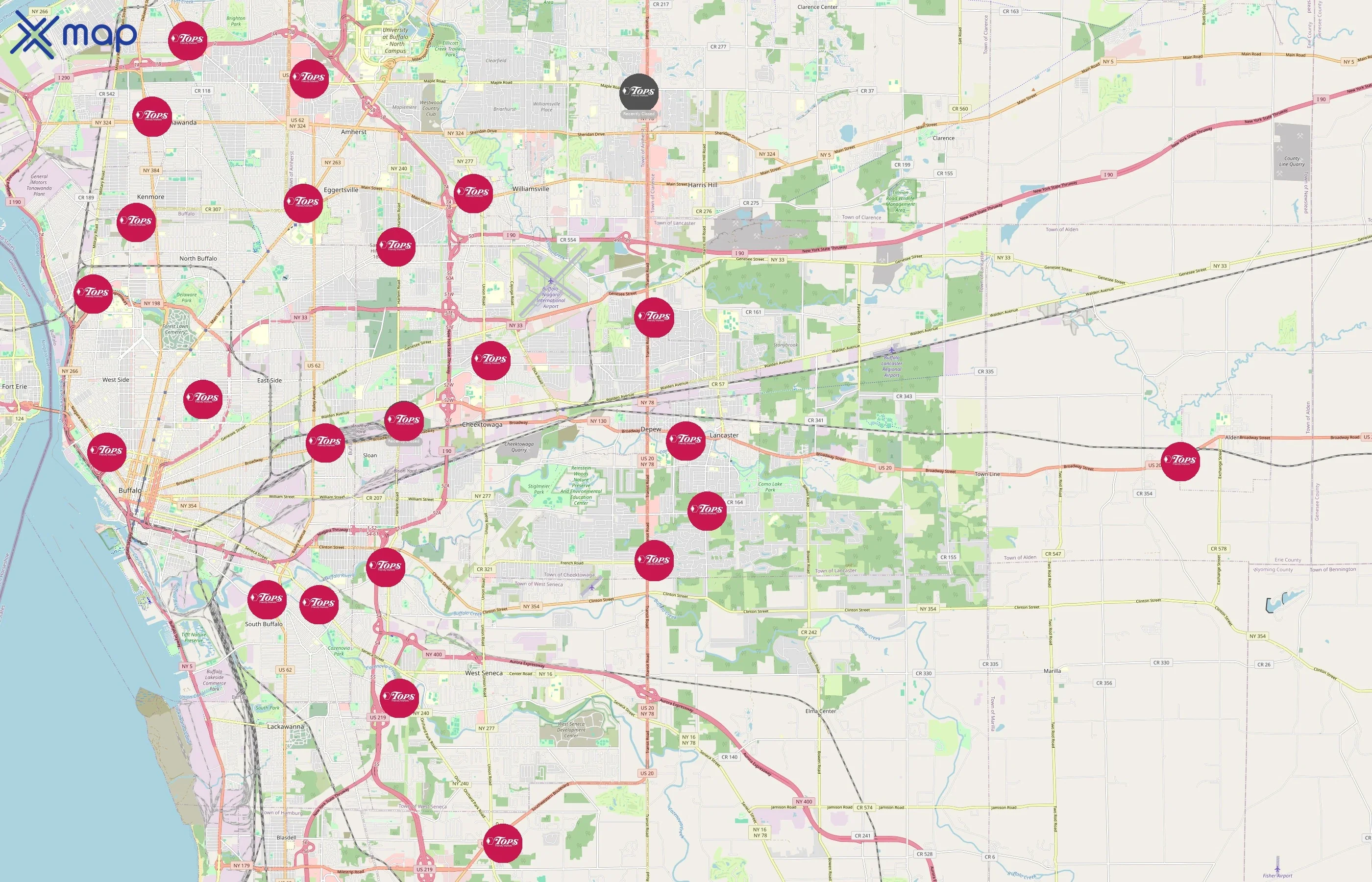 Tops Friendly Markets area coverage