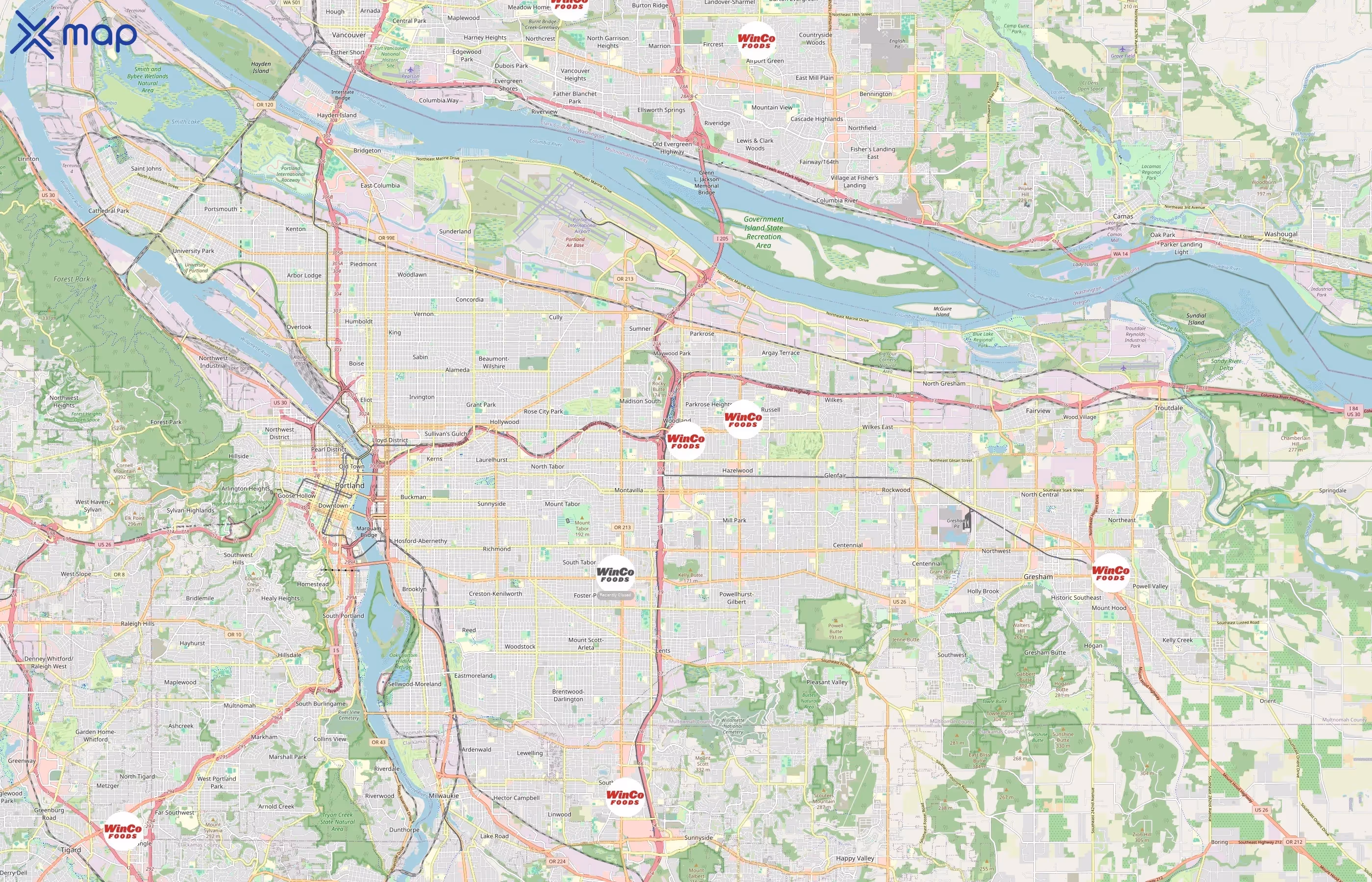WinCo Foods area coverage