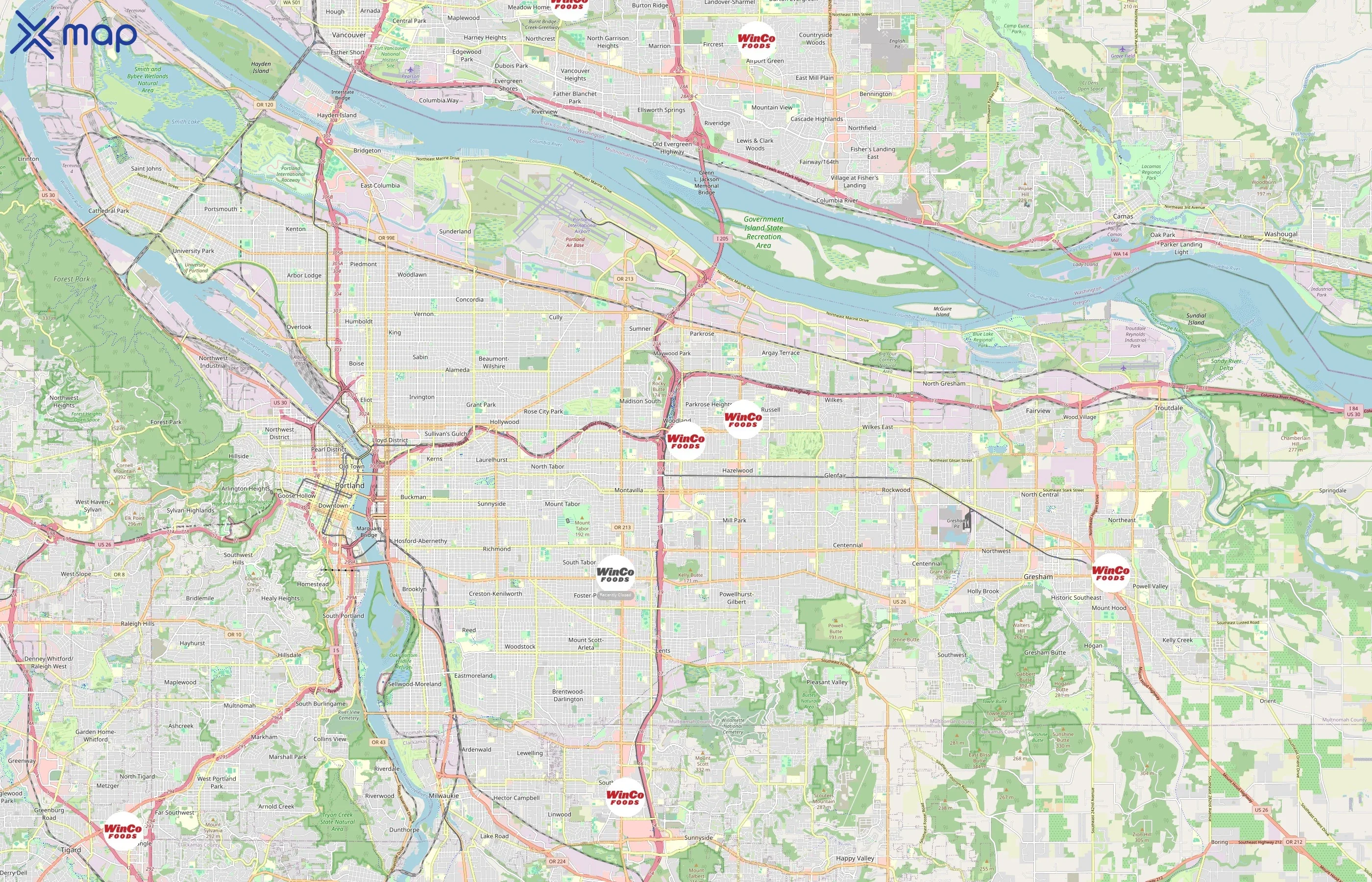 WinCo Foods area coverage