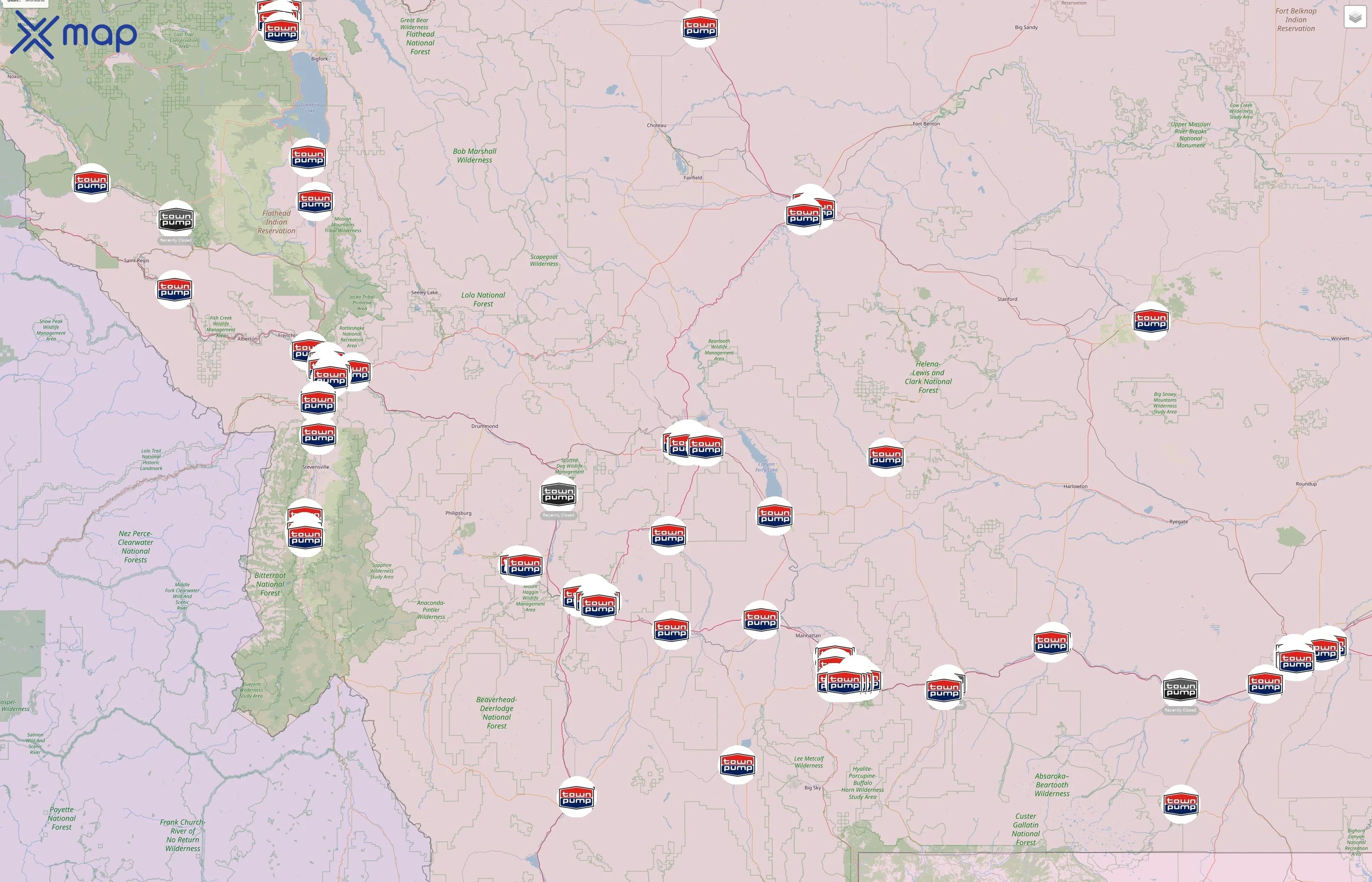 Town Pump street hotspots