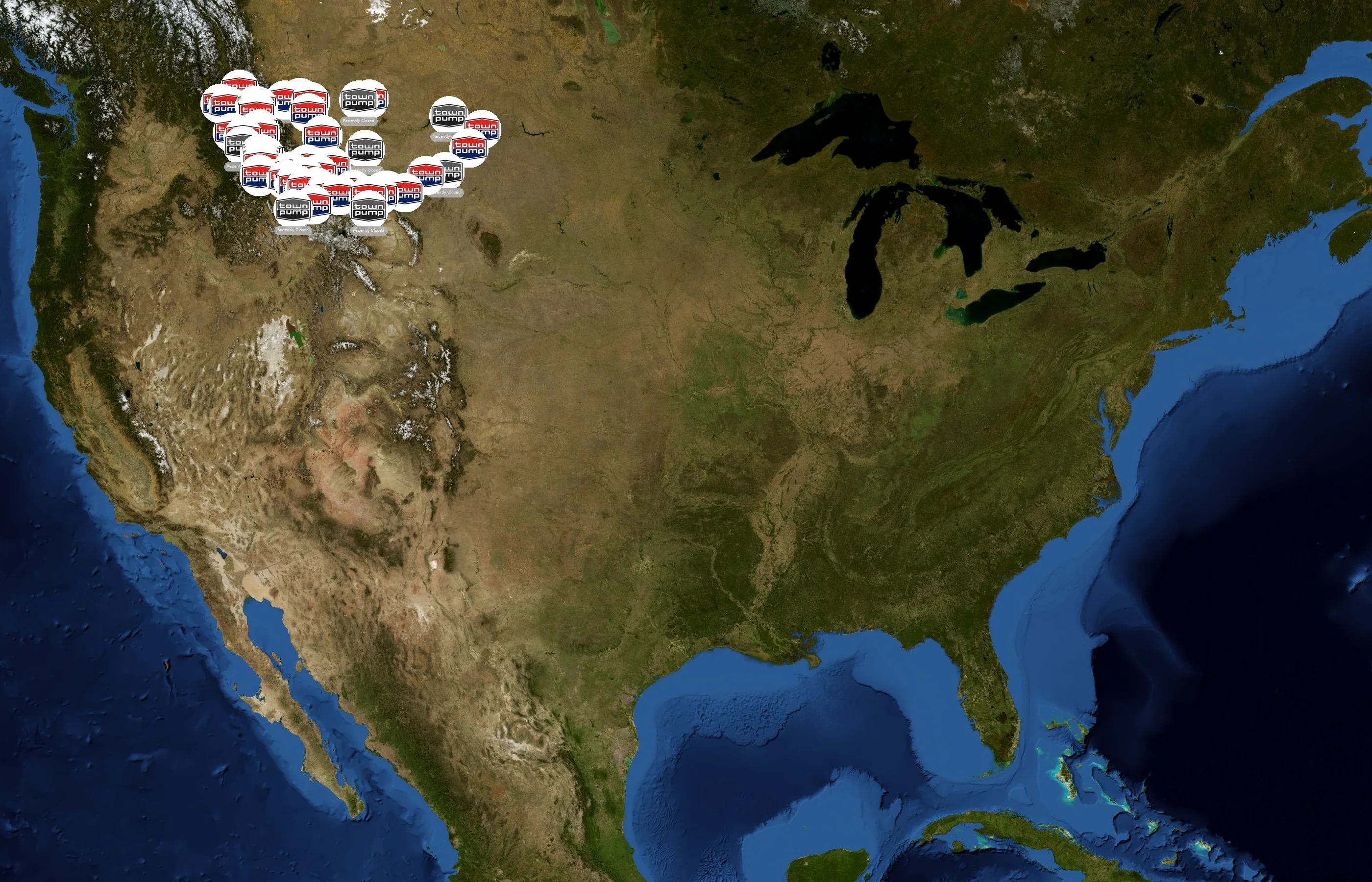 Town Pump state distribution