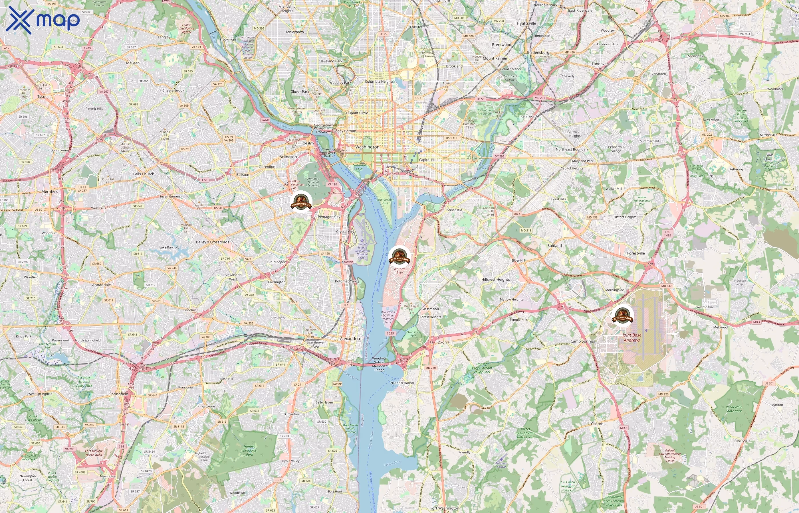 Defense Commissary Agency area coverage