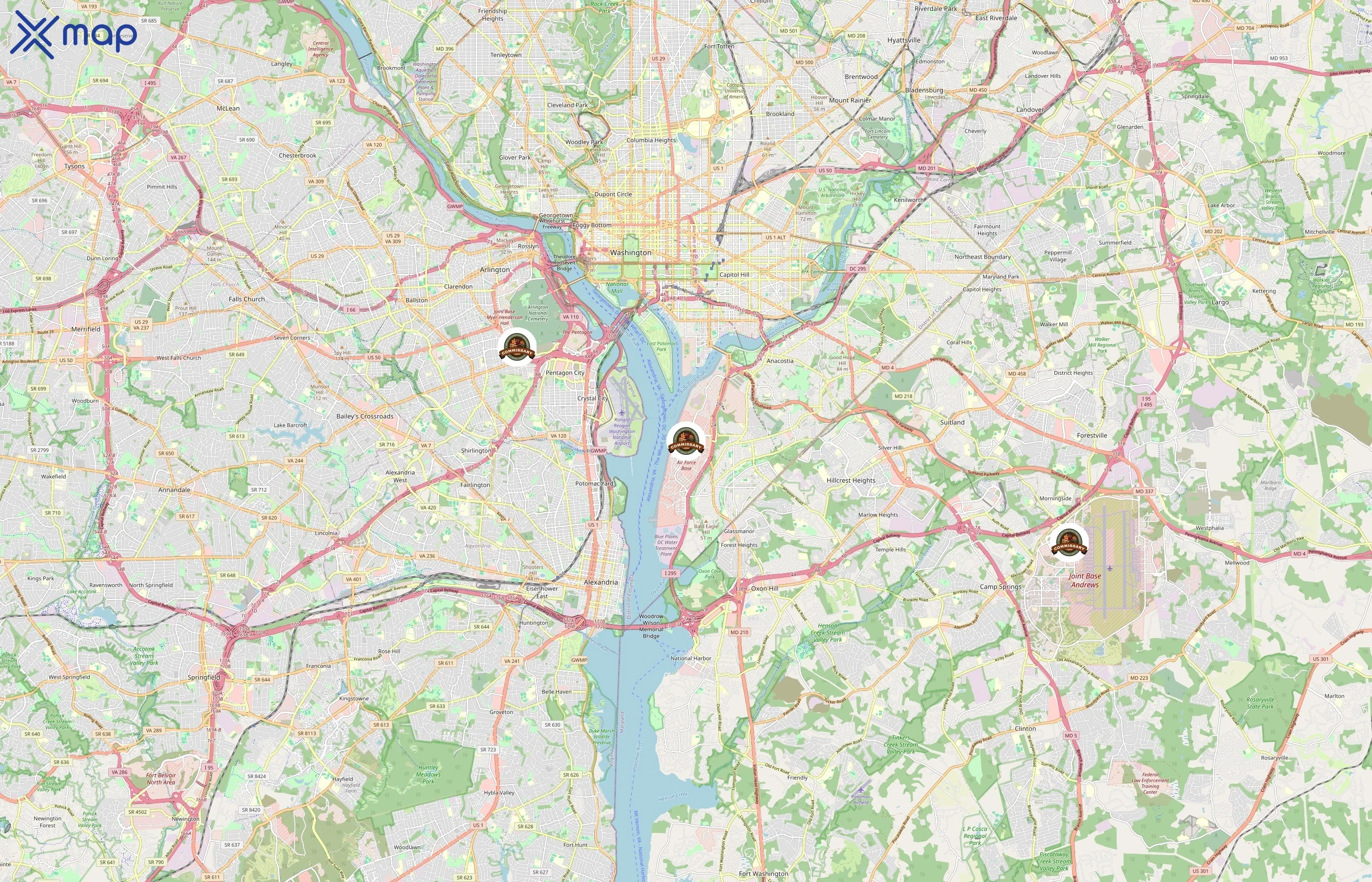 Defense Commissary Agency area coverage