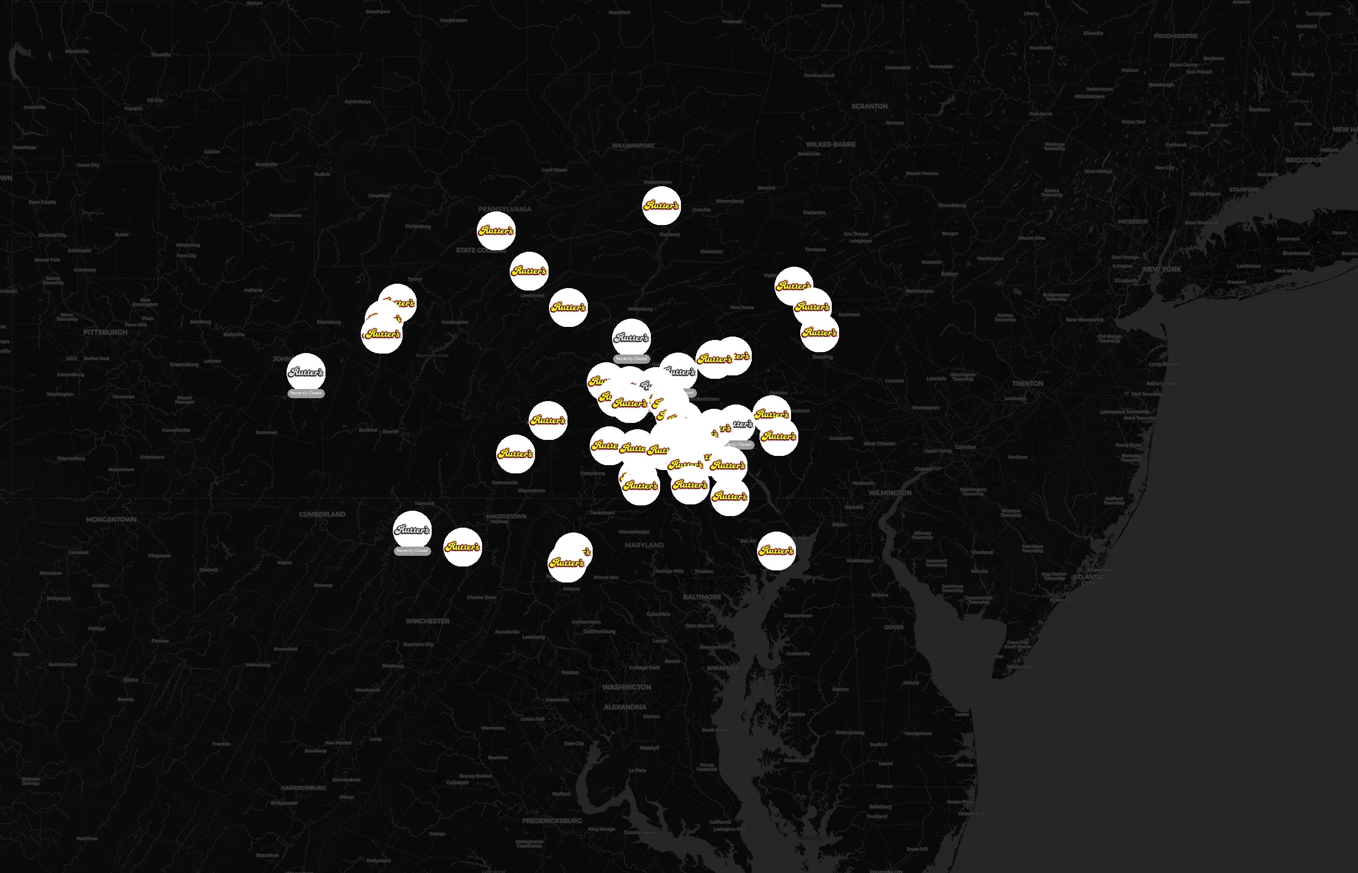 Rutter's city distribution