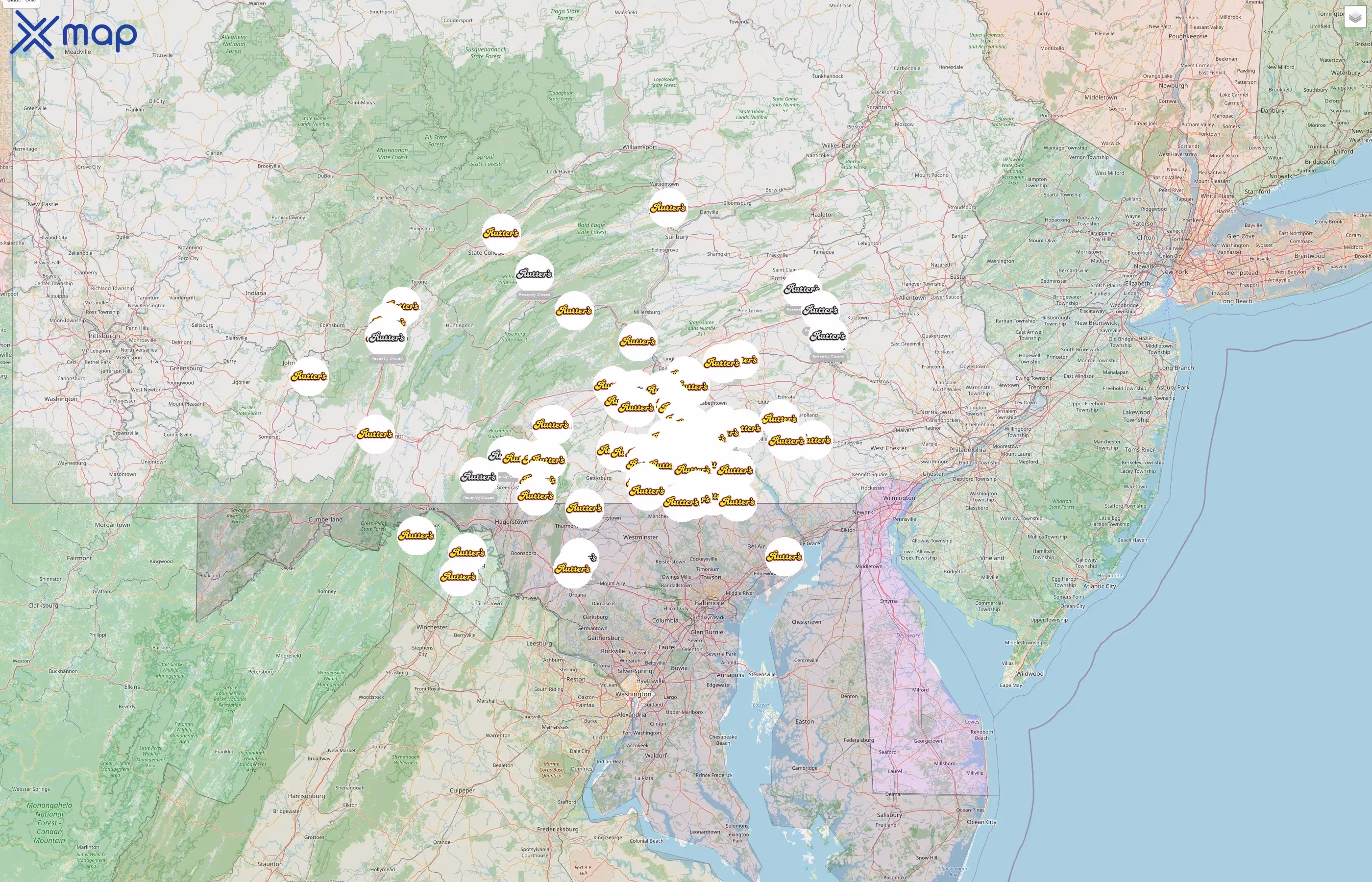 Rutter's street hotspots
