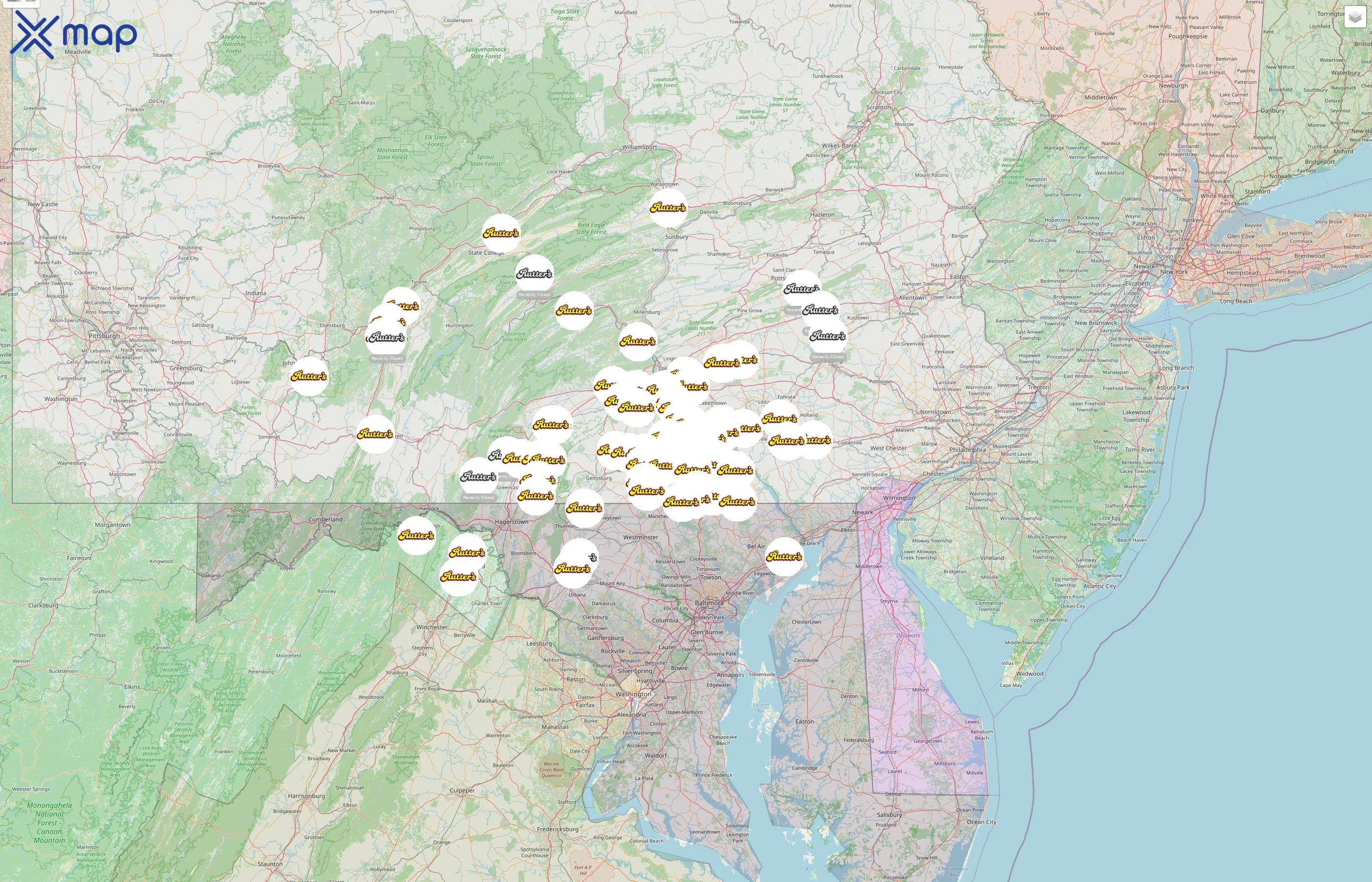 Rutter's street hotspots