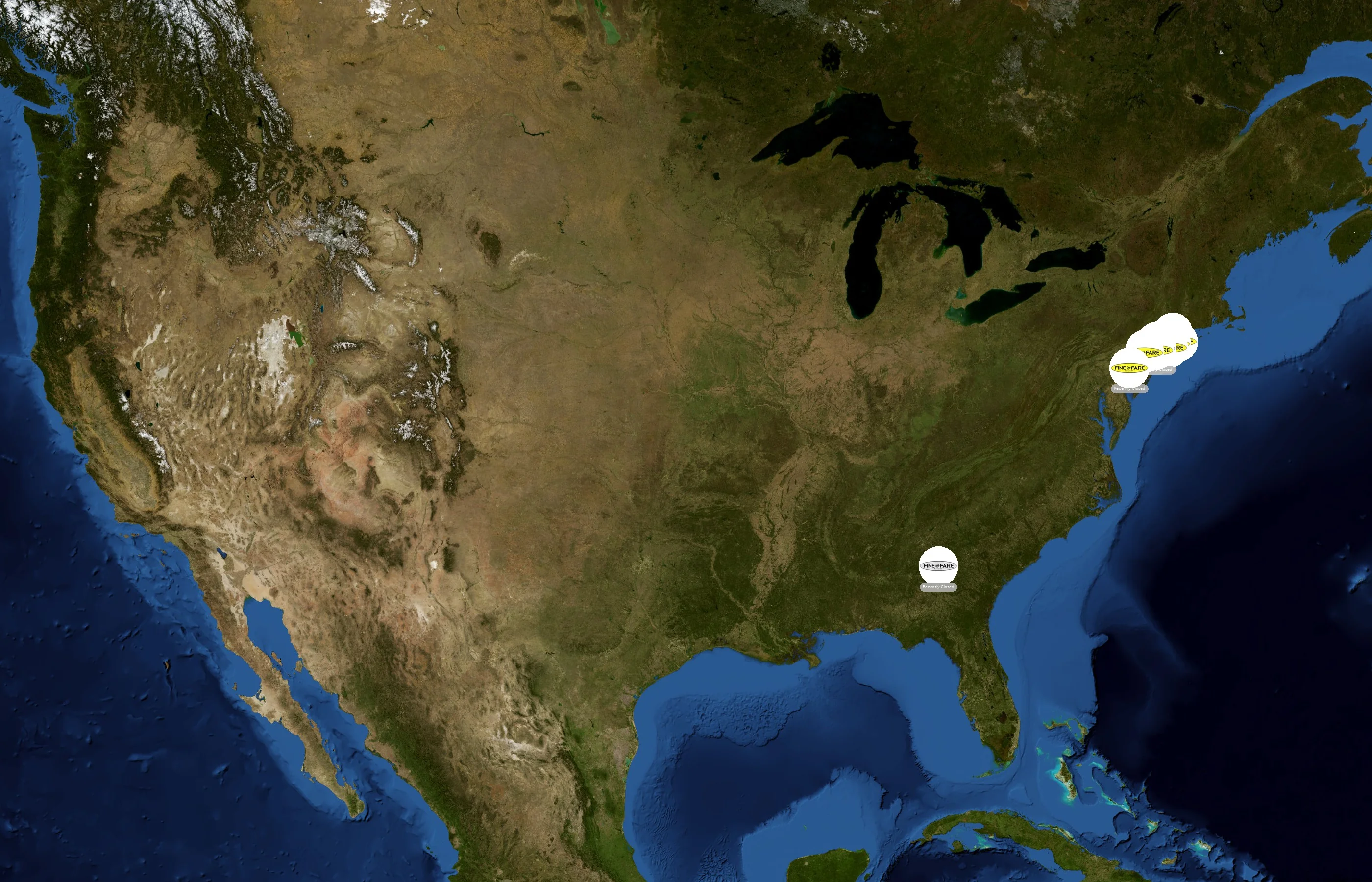Fine Fare Supermarkets state distribution