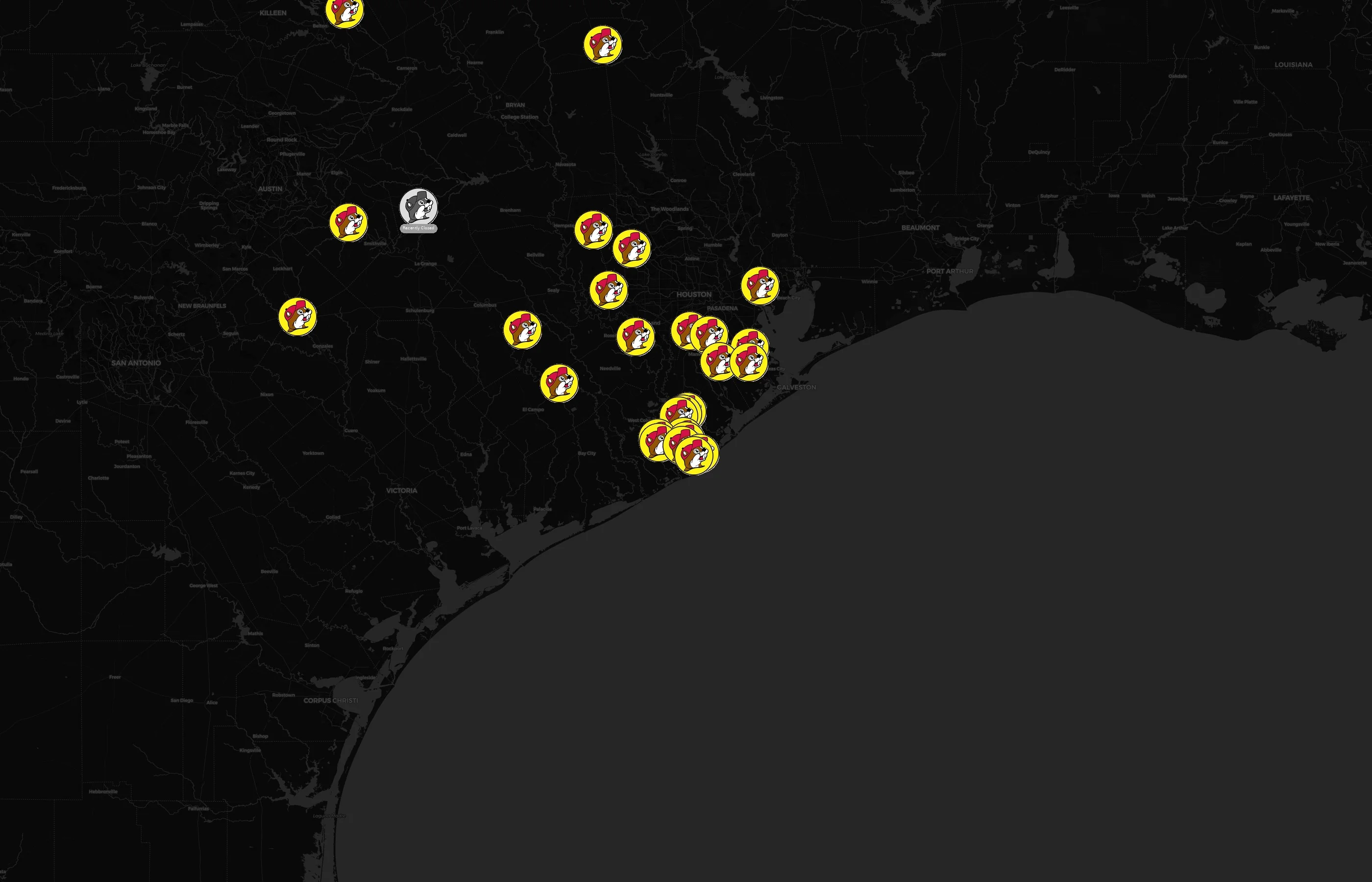 Buc-ee's city distribution