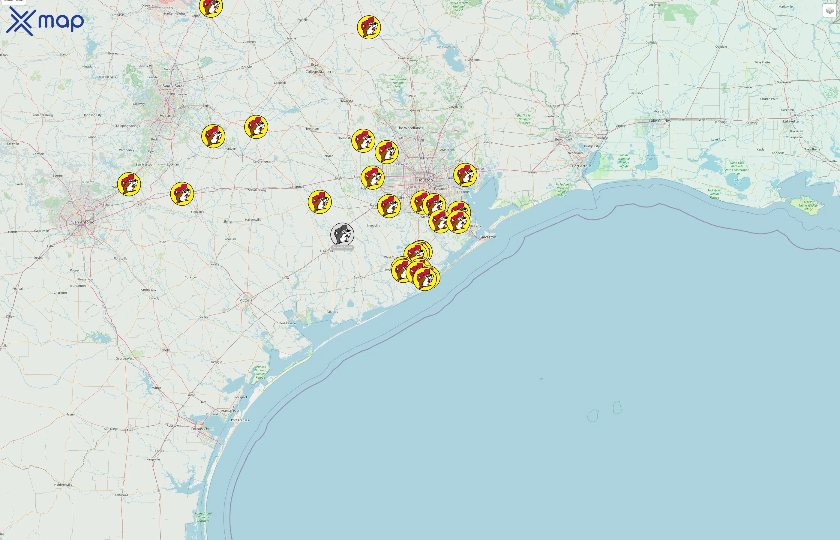 Buc-ee's street hotspots