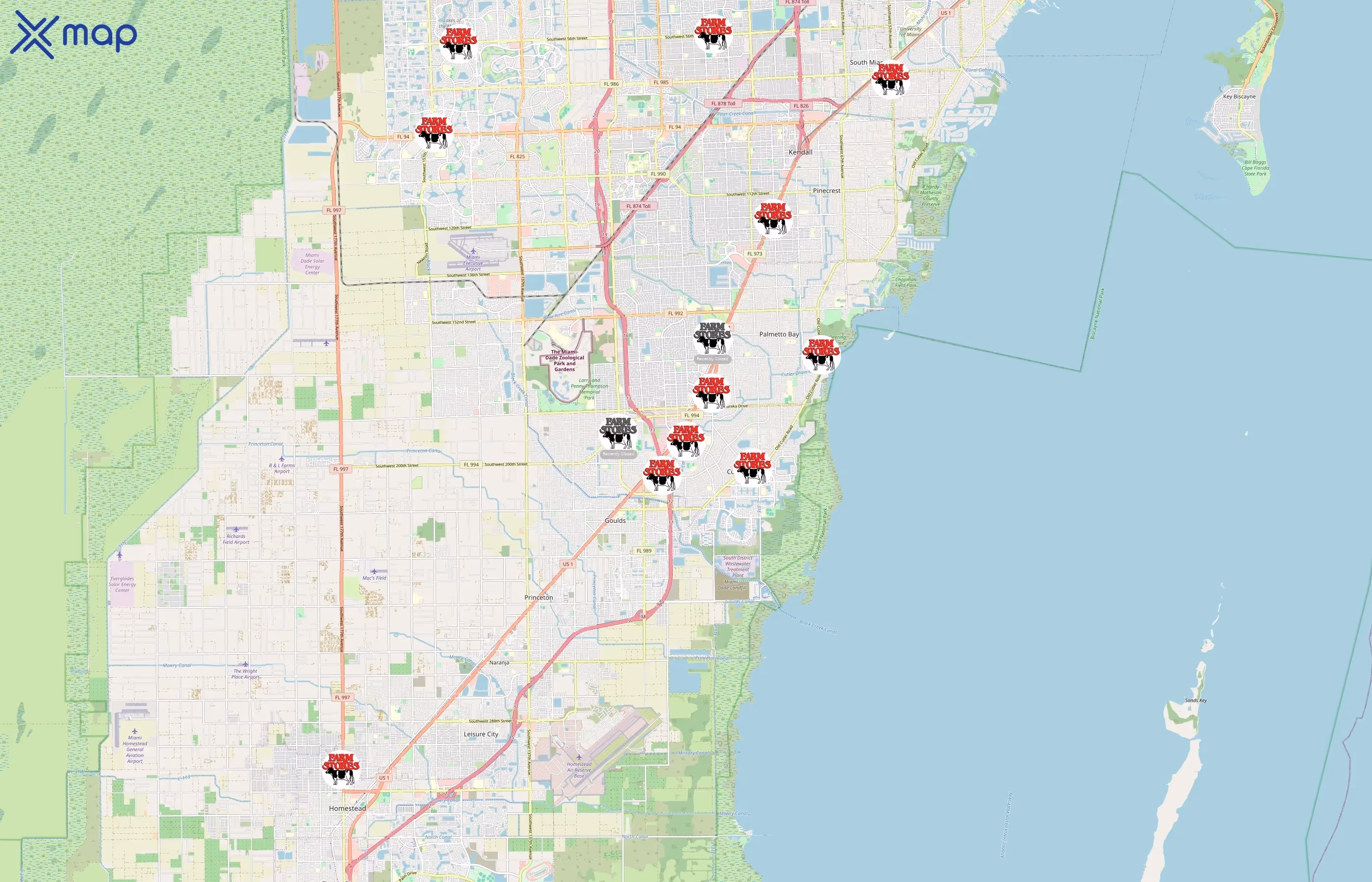 Farm Stores area coverage