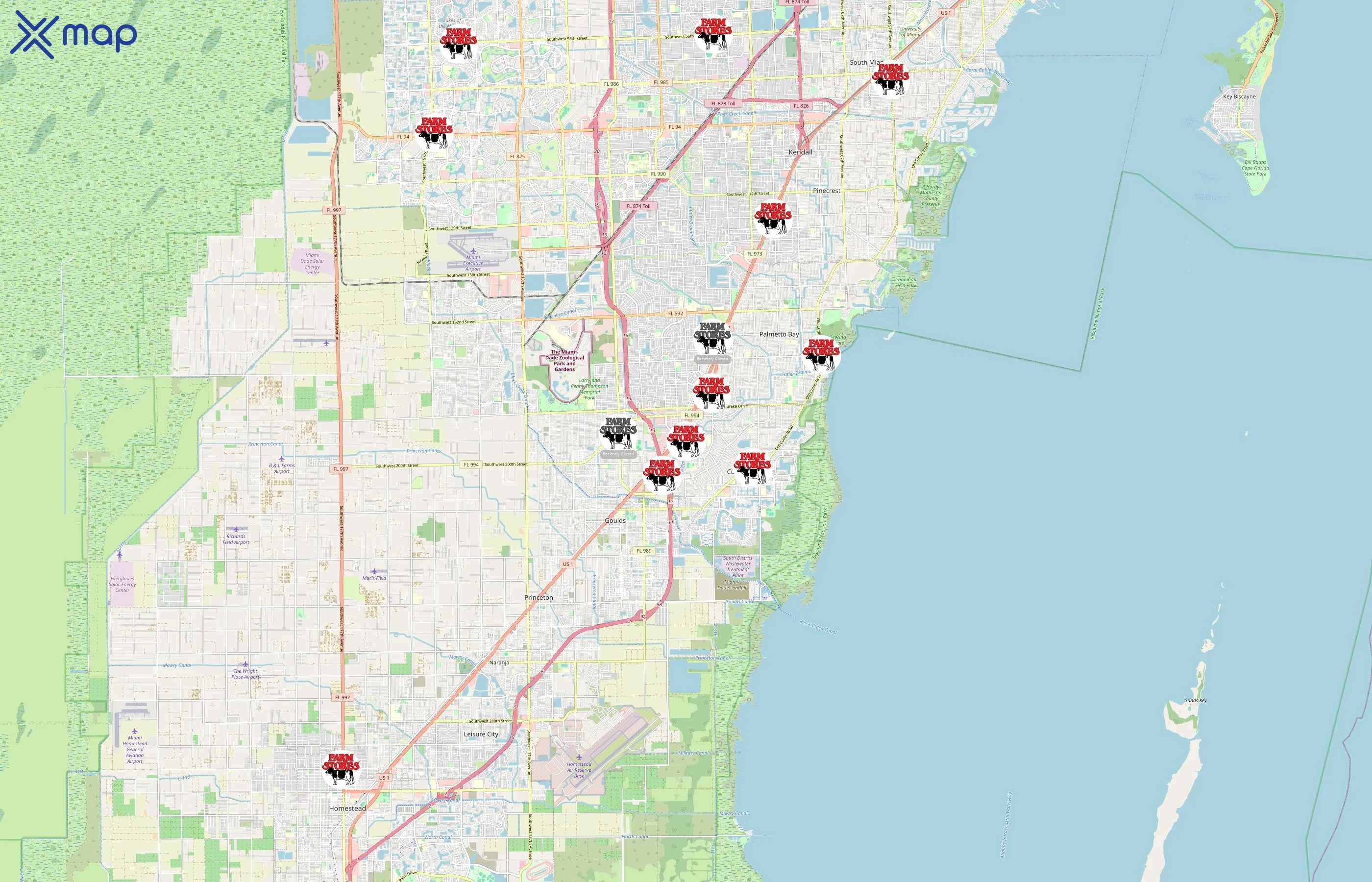 Farm Stores area coverage