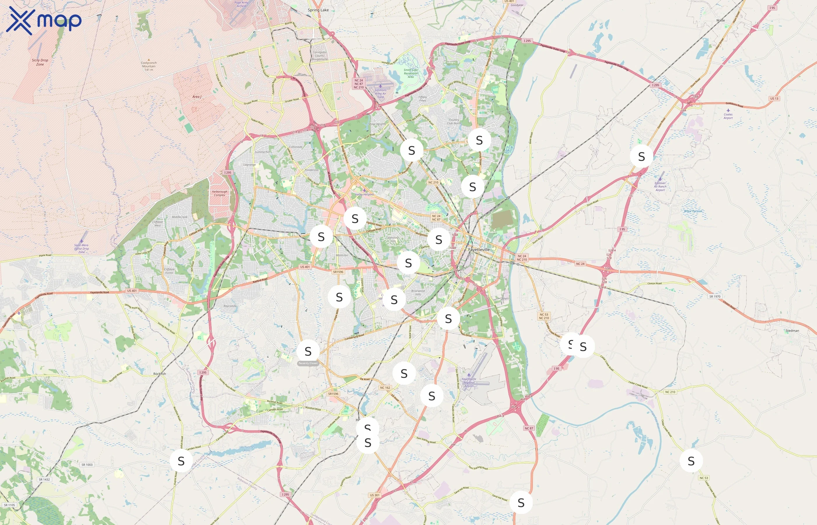 Short Stop Food Marts area coverage