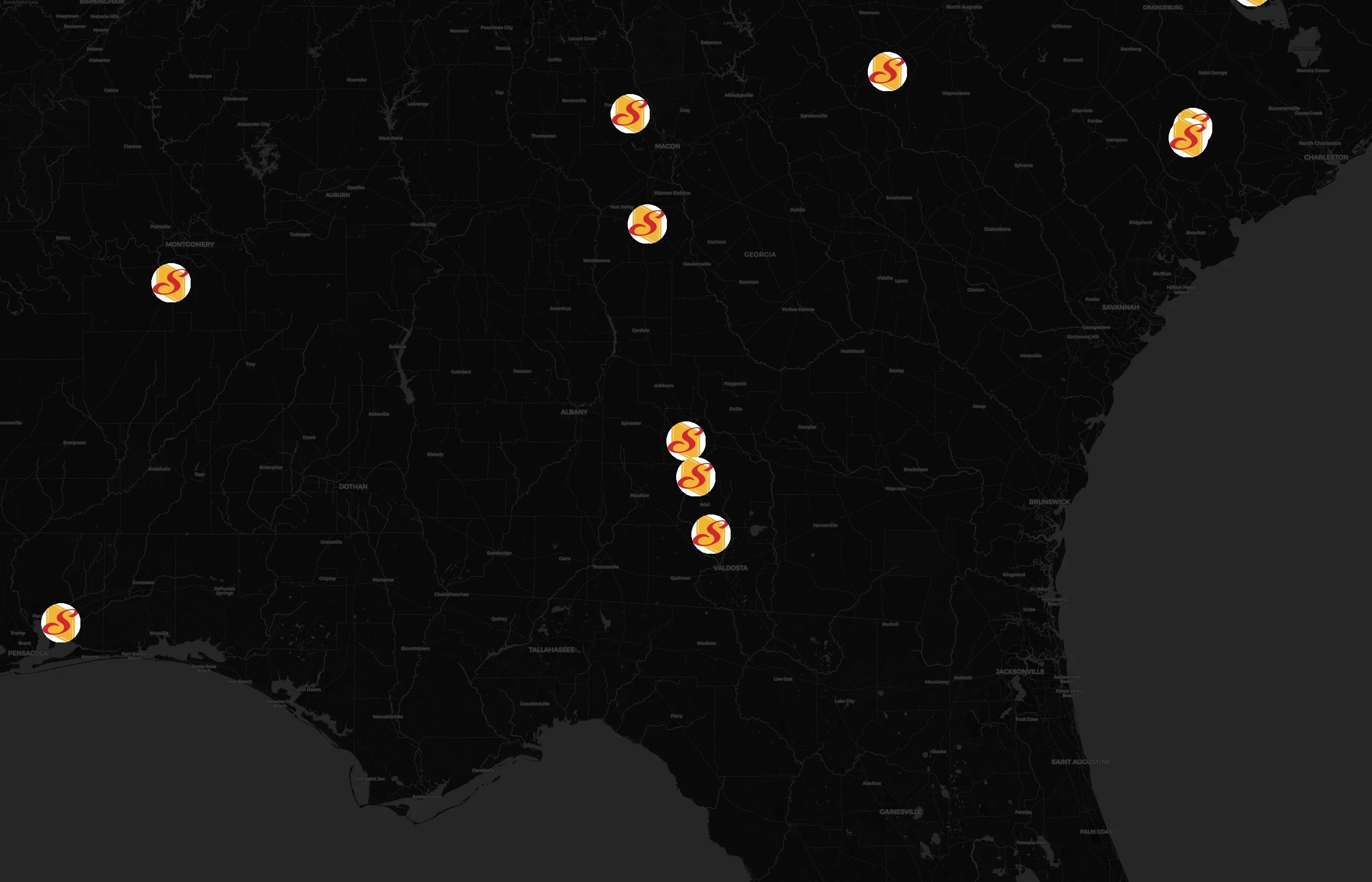 Stuckey's city distribution