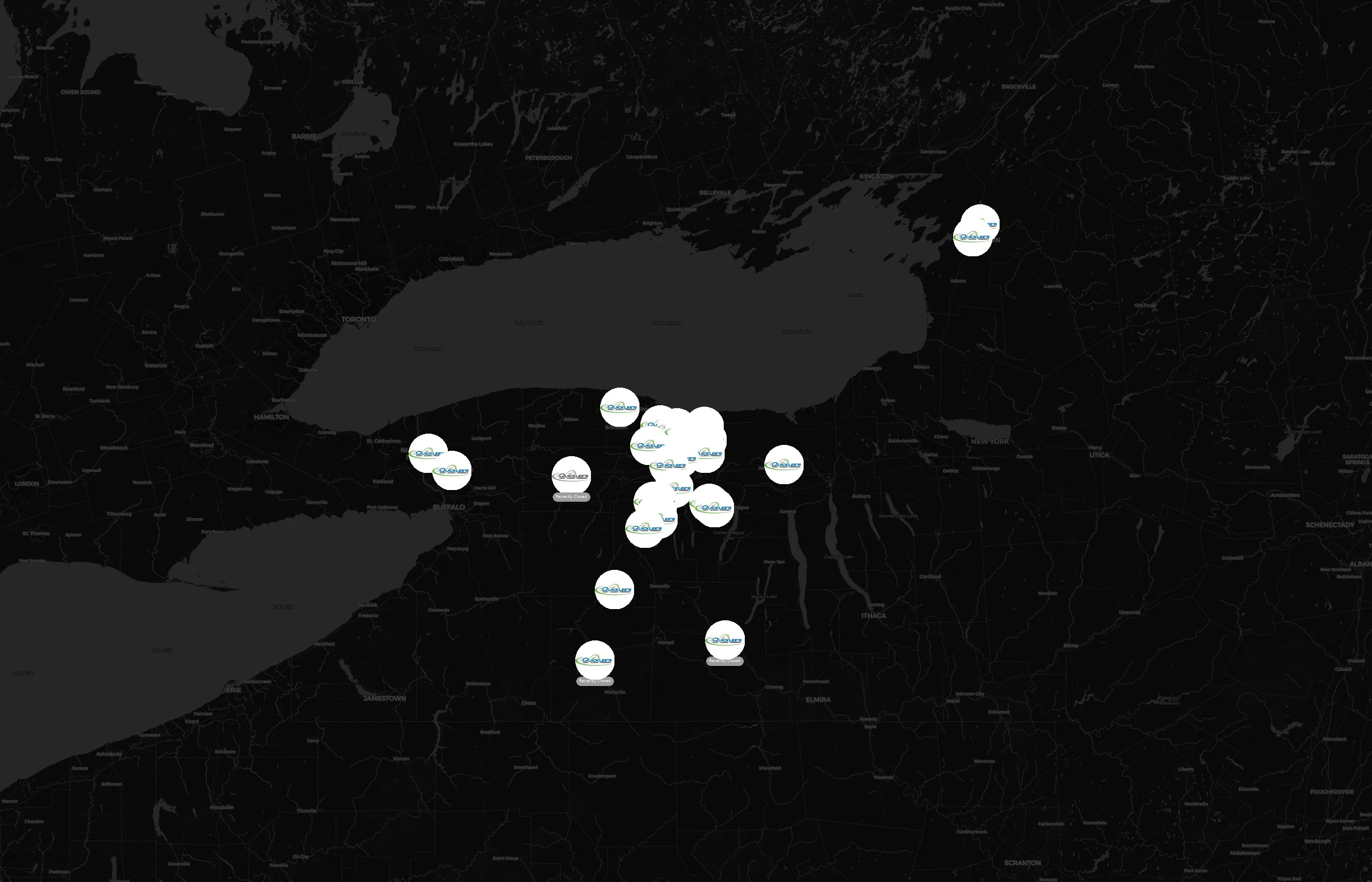 Quicklee's city distribution