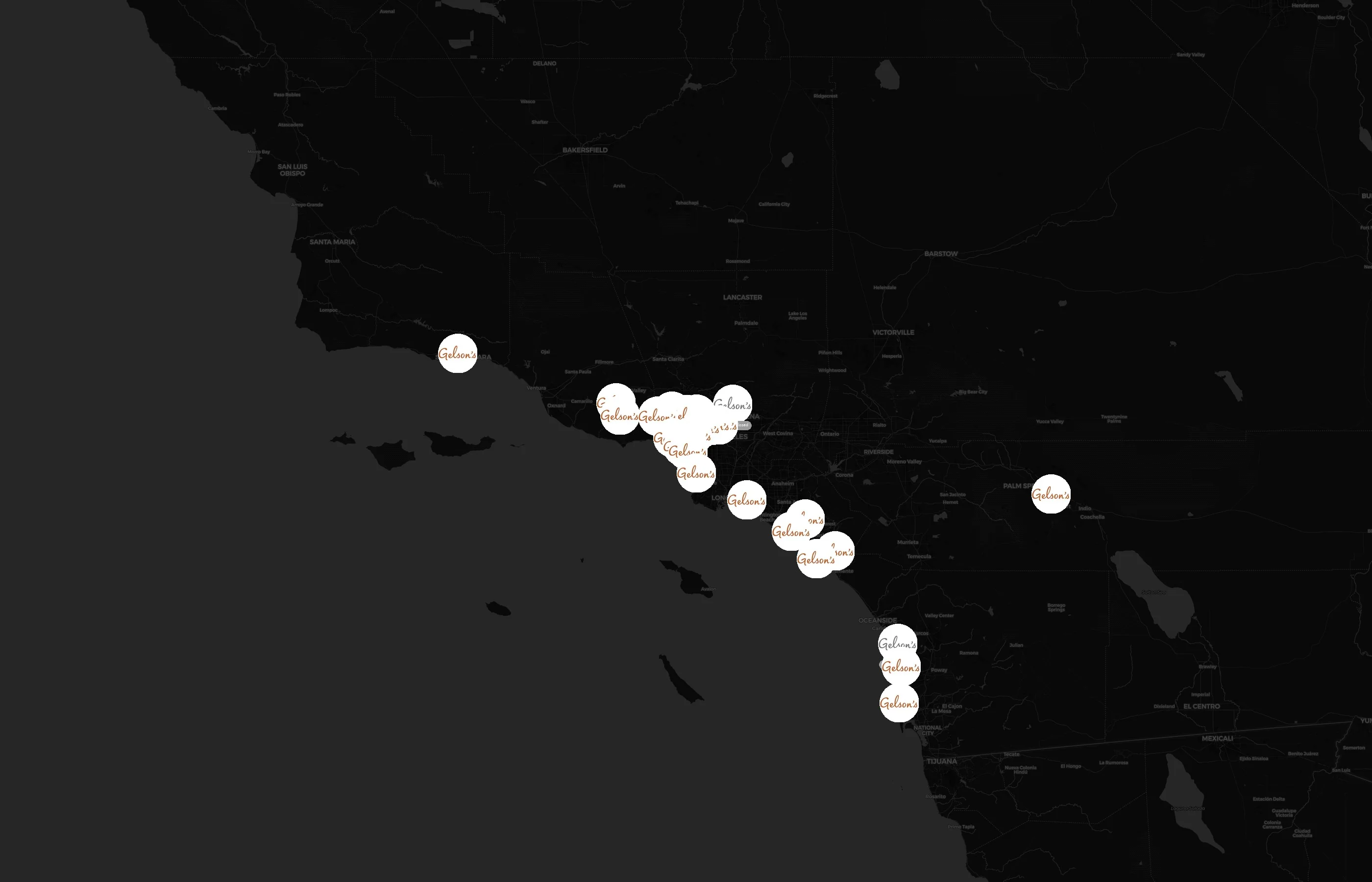 Gelson's city distribution