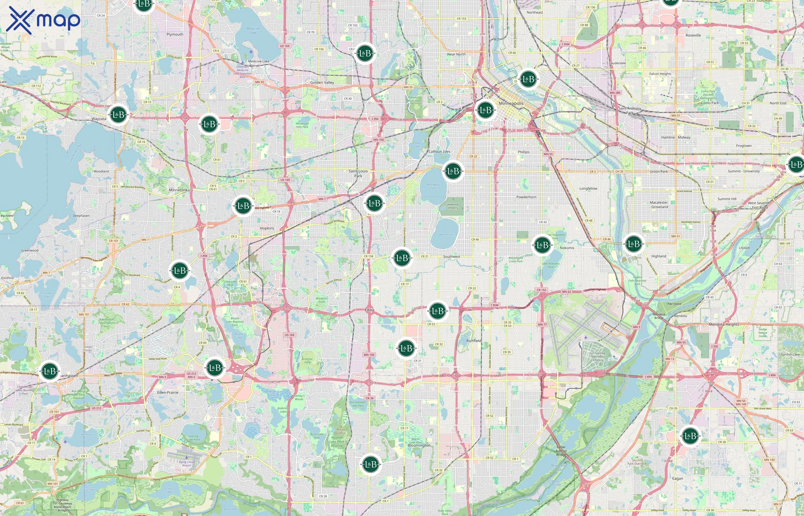 Lunds & Byerlys area coverage
