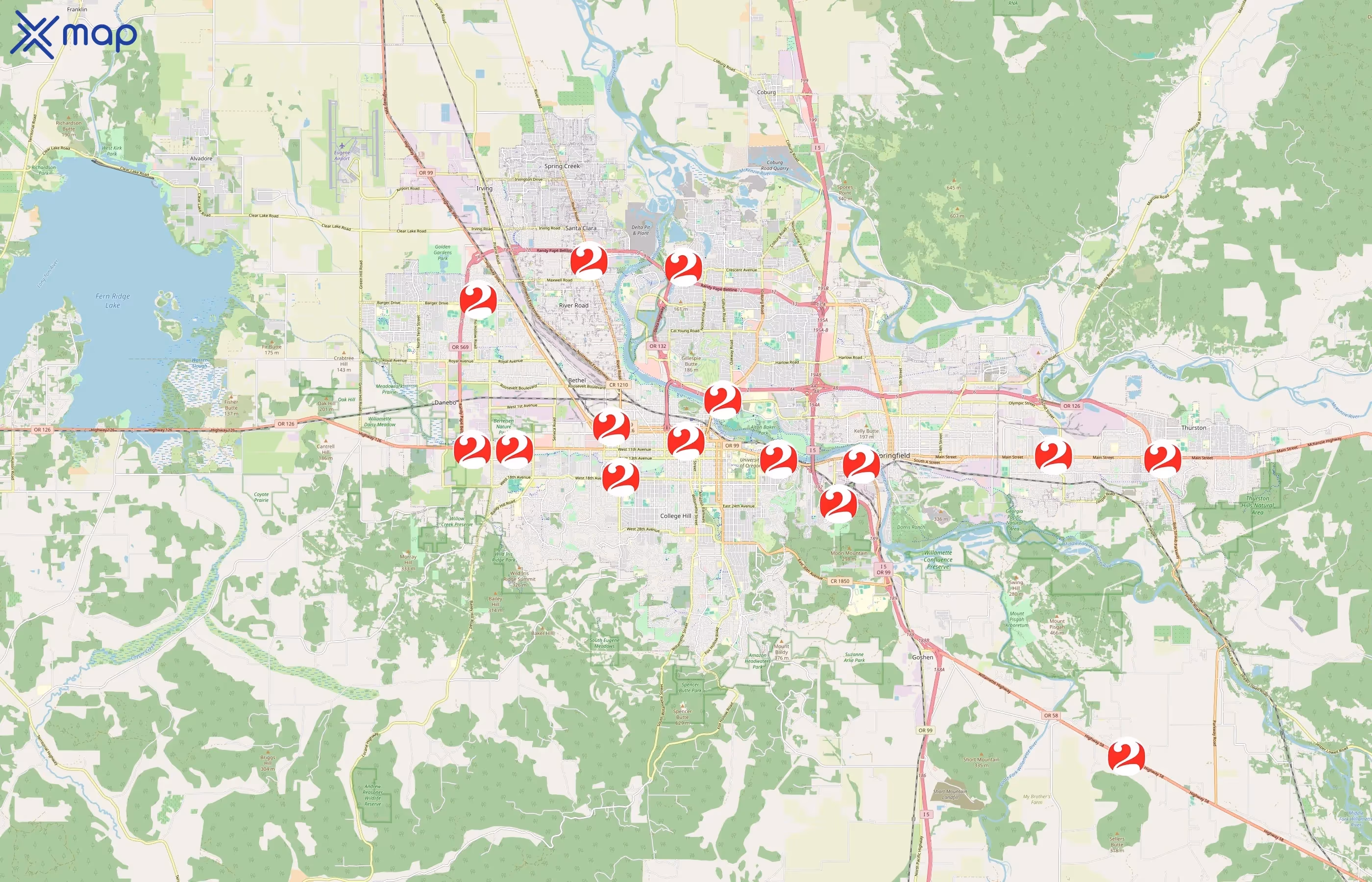 buy 2 Stores area coverage