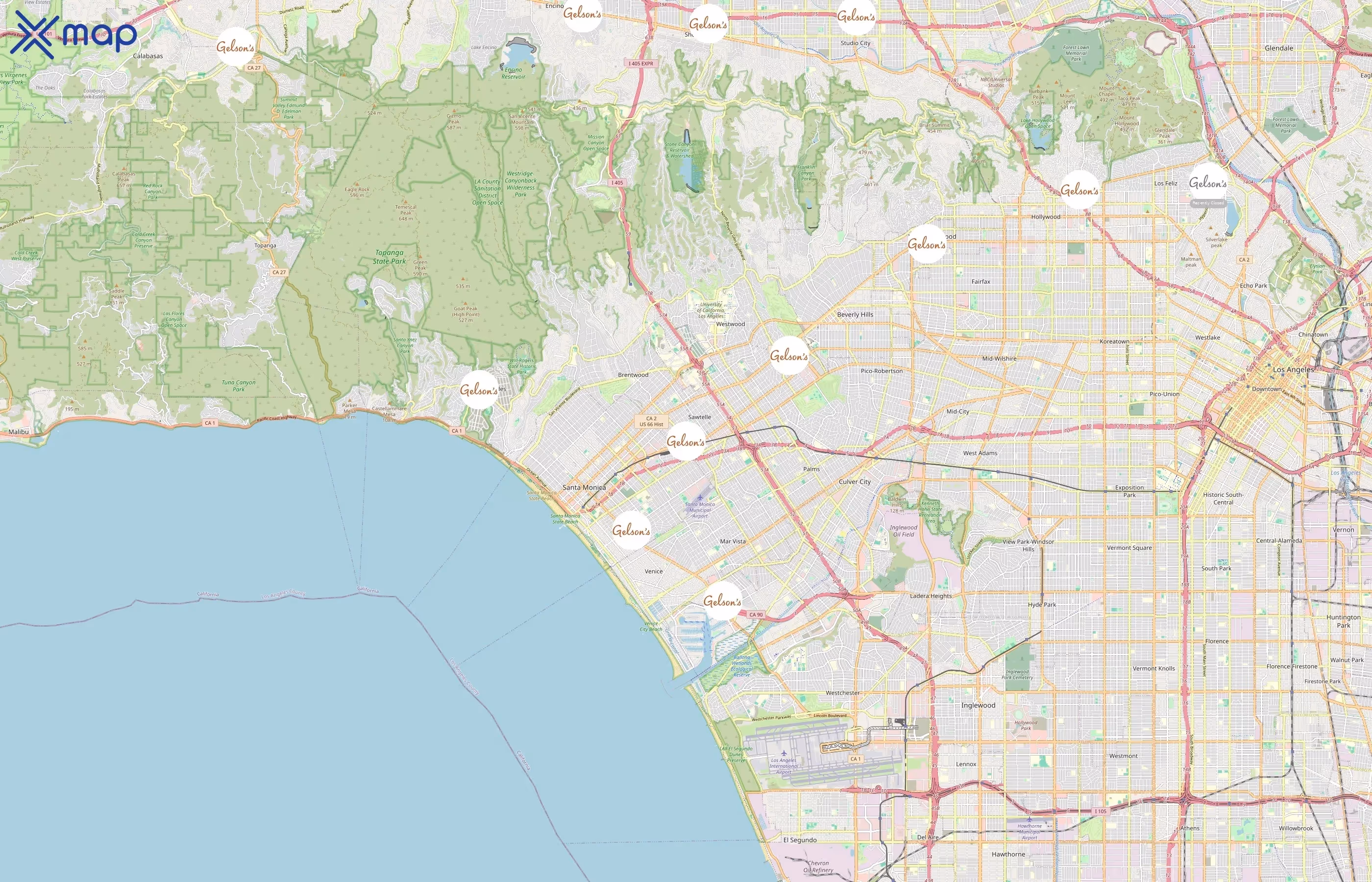 Gelson's area coverage