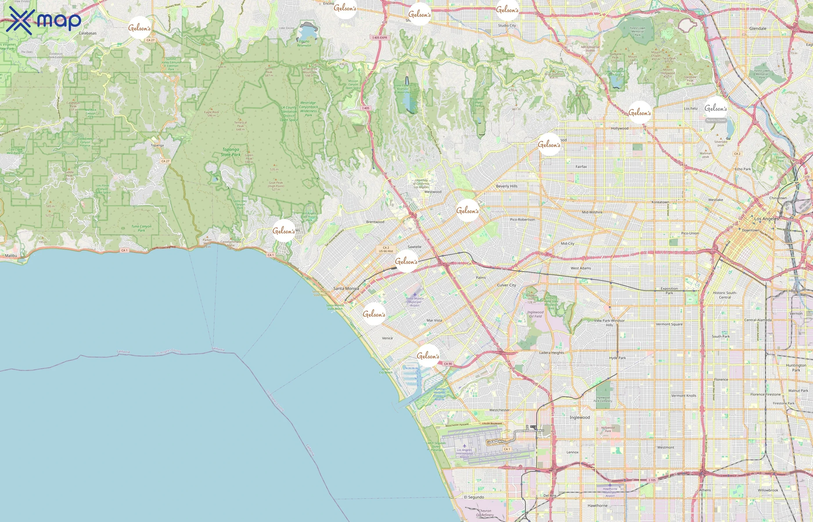 Gelson's area coverage