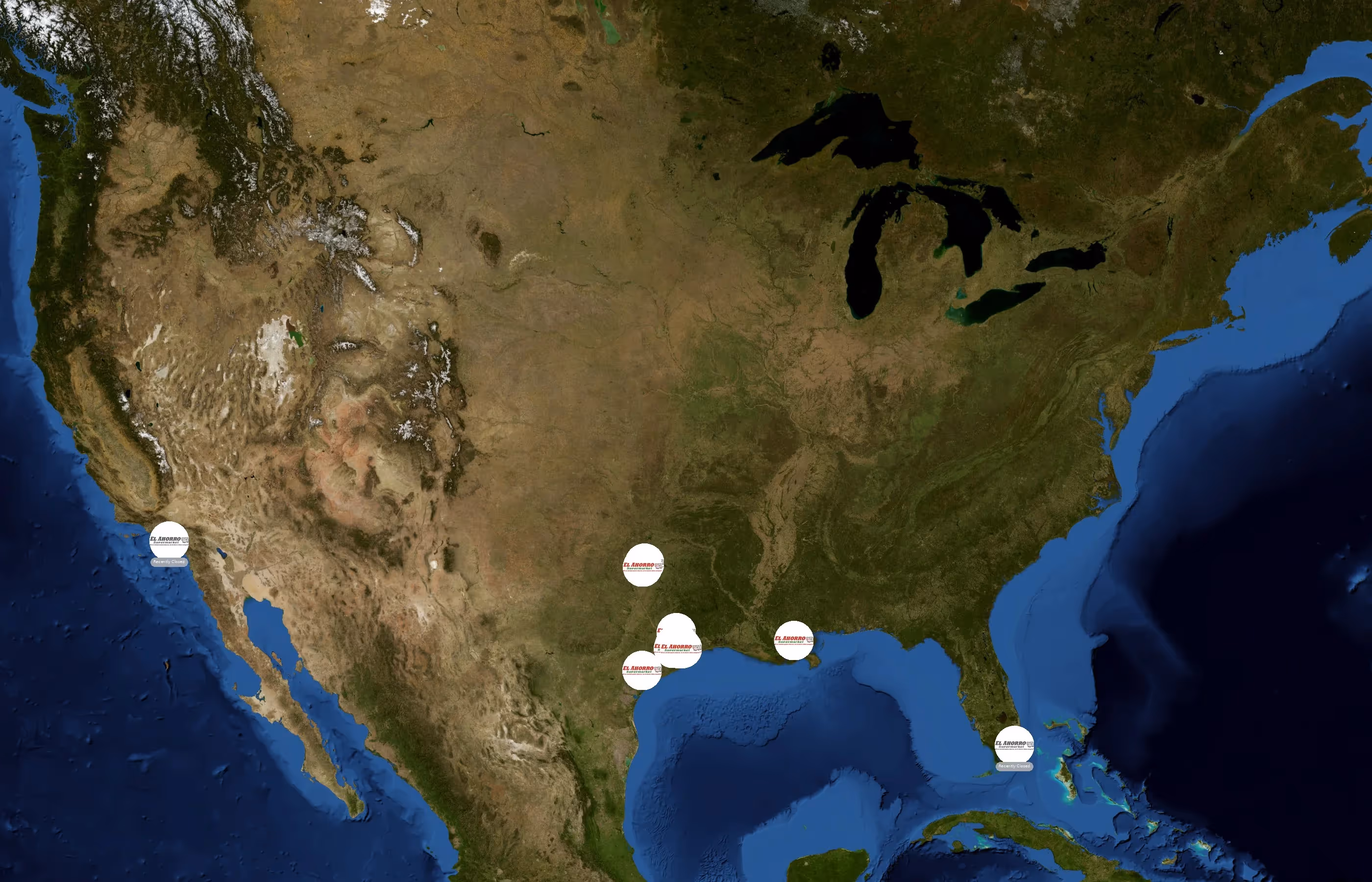 El Ahorro Supermarket state distribution