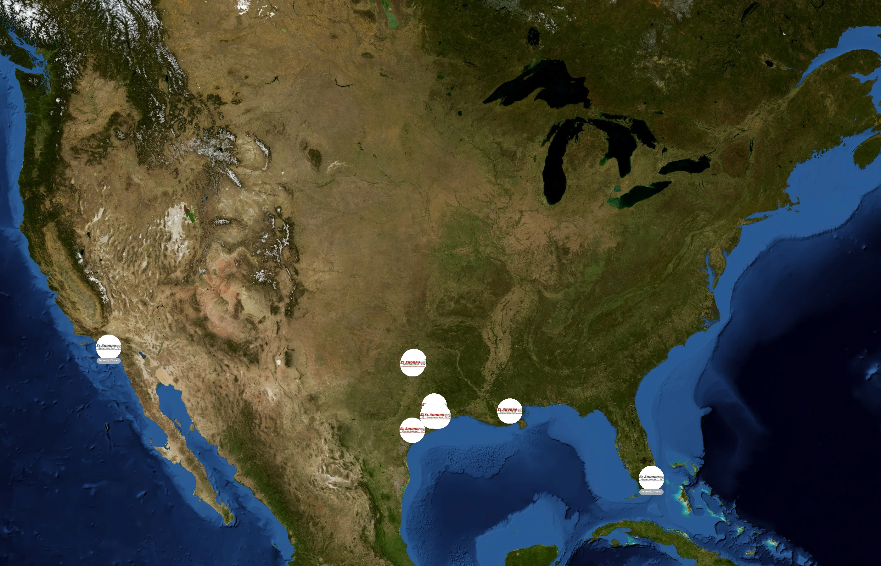 El Ahorro Supermarket state distribution