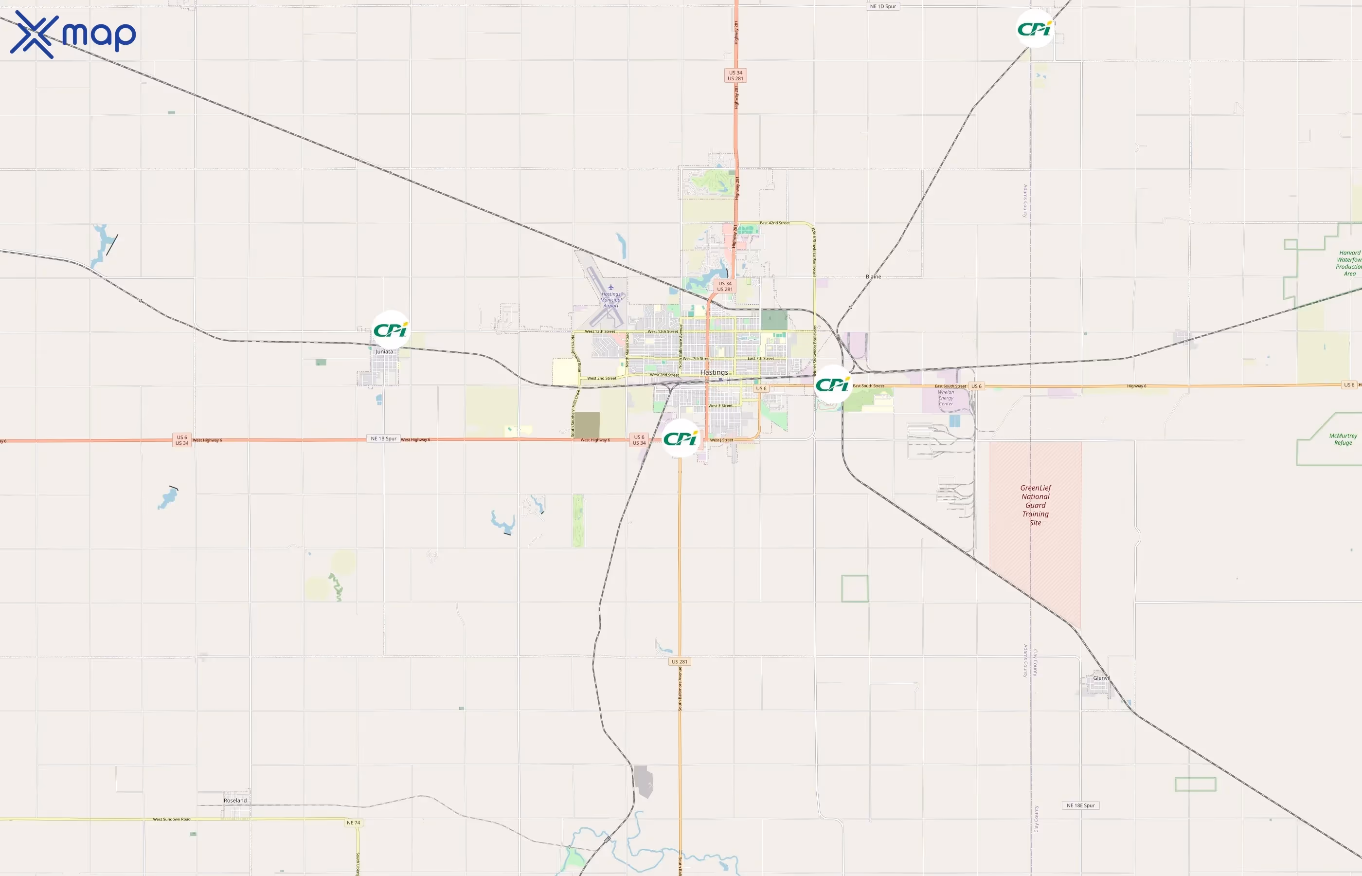 Cooperative Producers Inc. area coverage