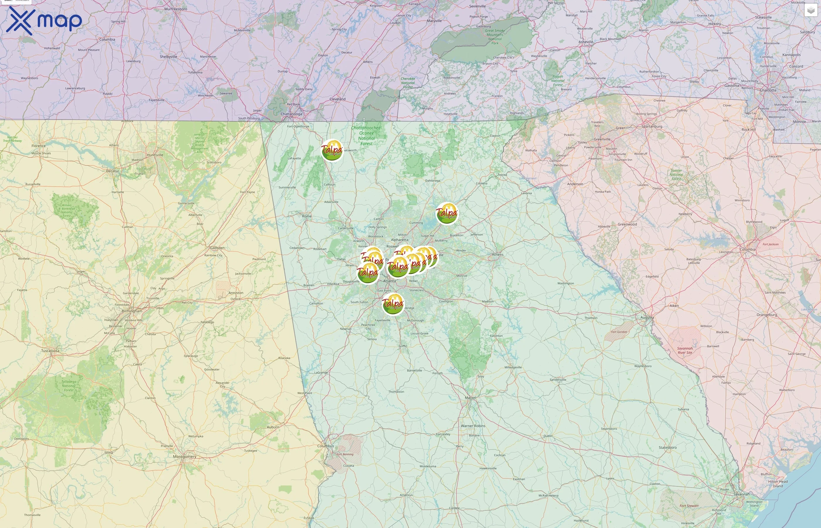 Supermercados Talpa street hotspots