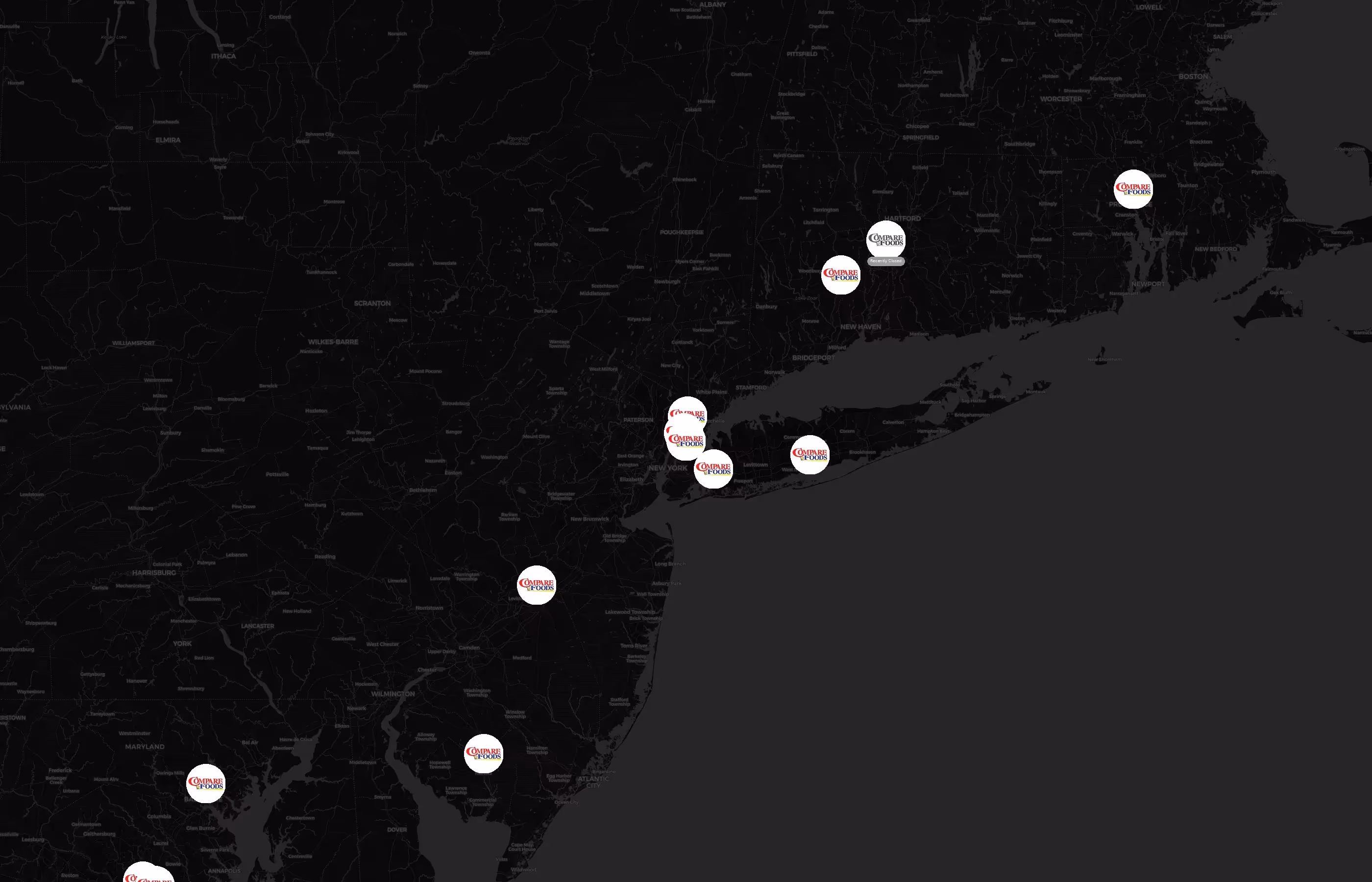 Compare Foods city distribution