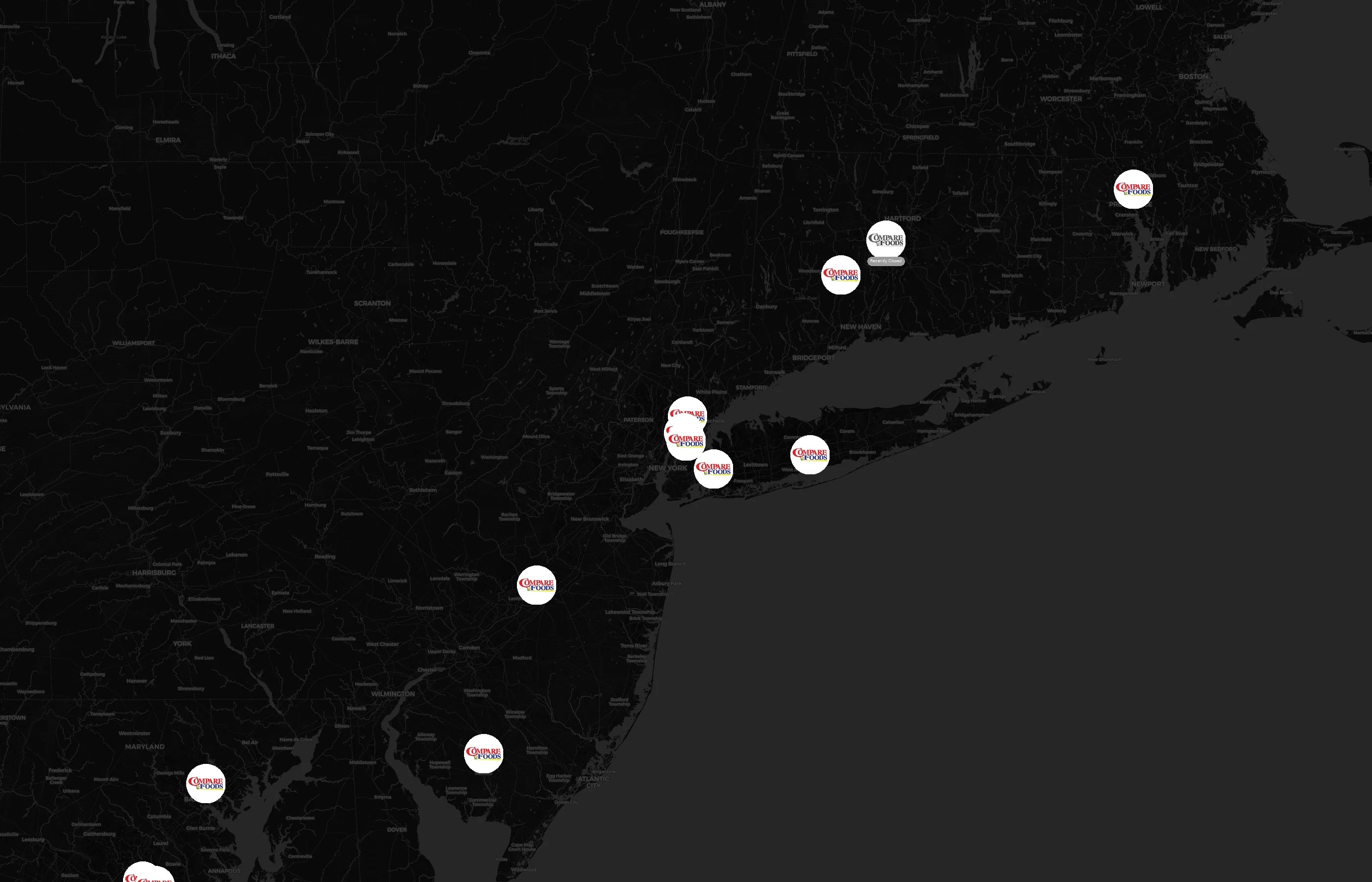 Compare Foods city distribution