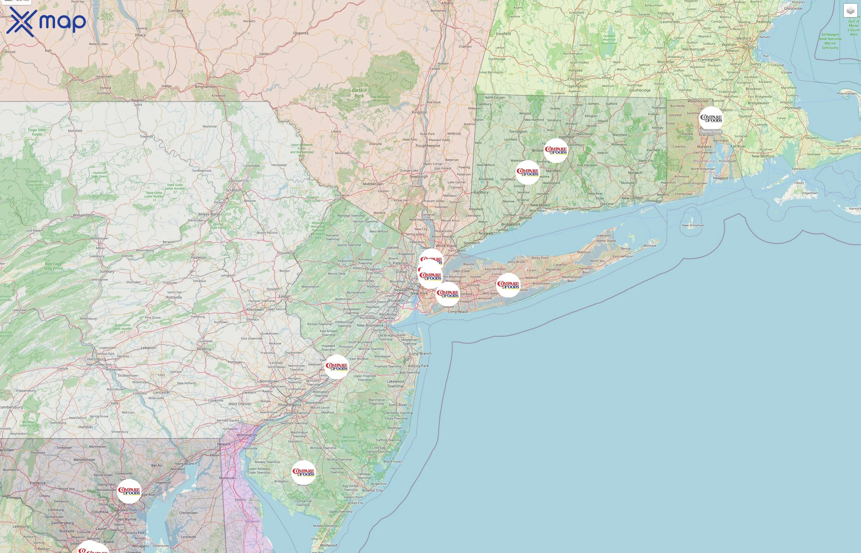 Compare Foods street hotspots