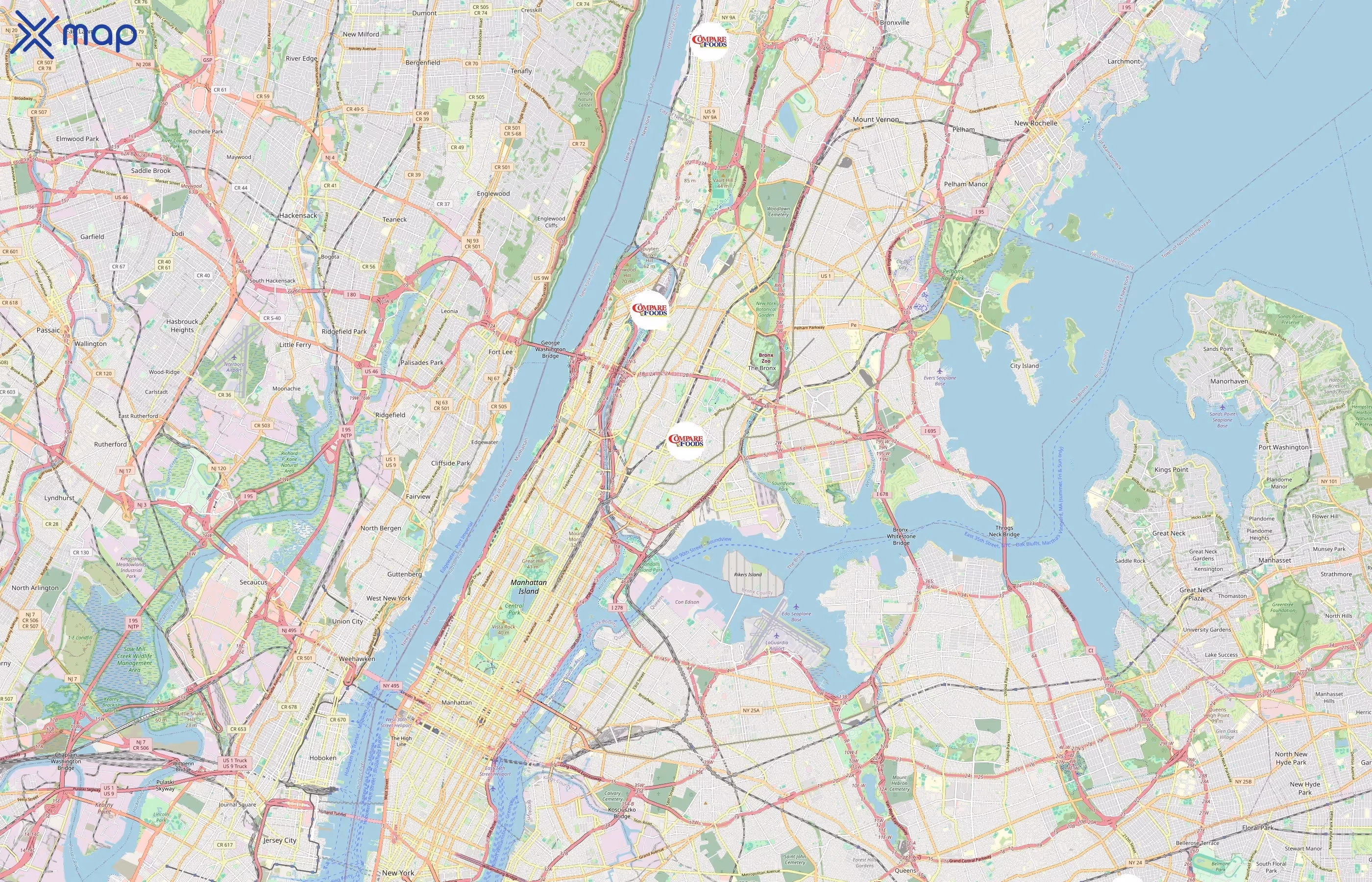 Compare Foods area coverage