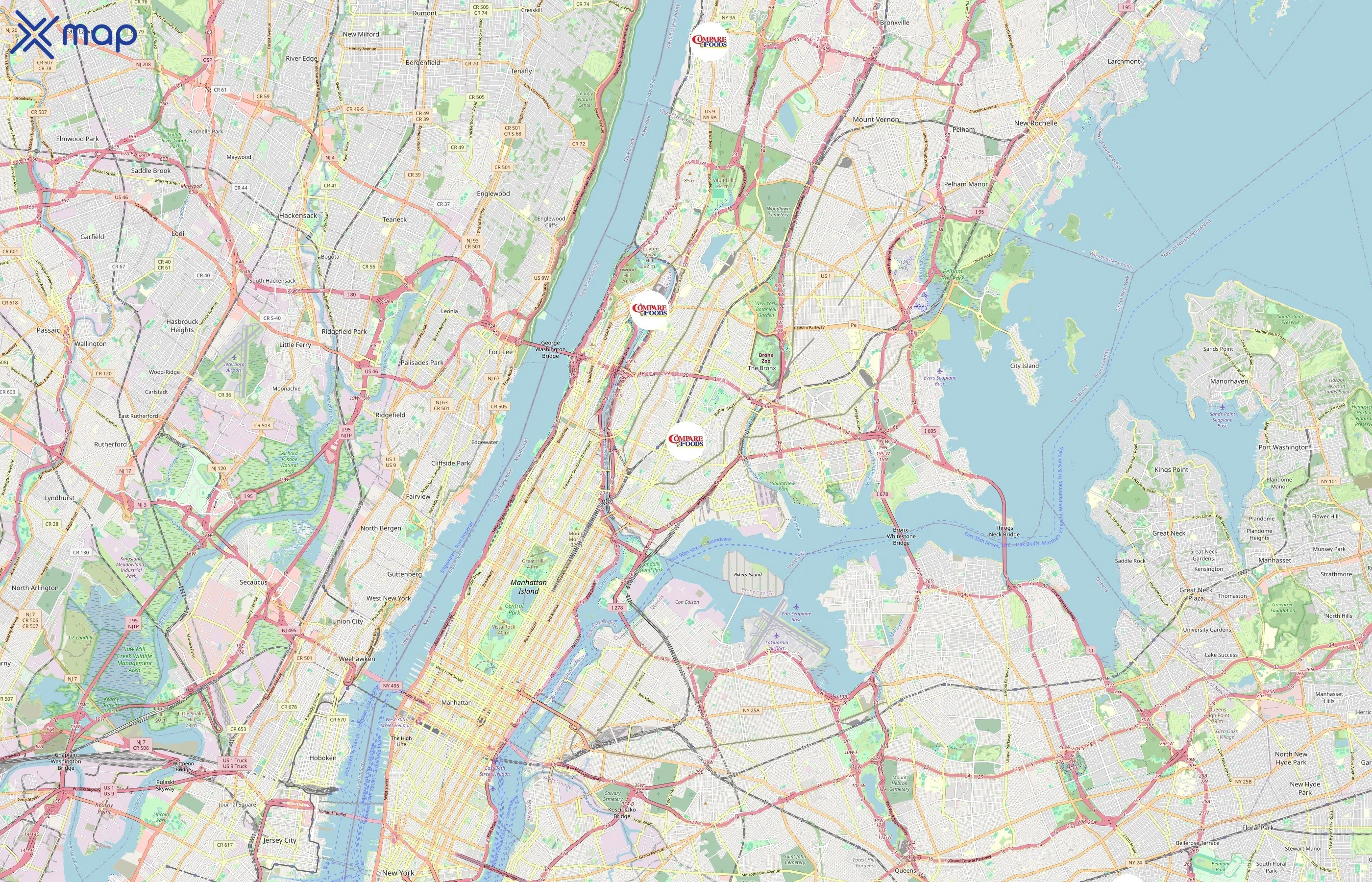 Compare Foods area coverage