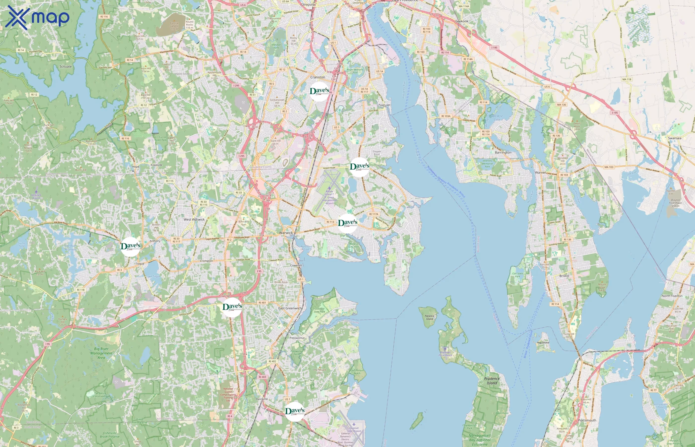 Dave's Fresh Marketplace area coverage