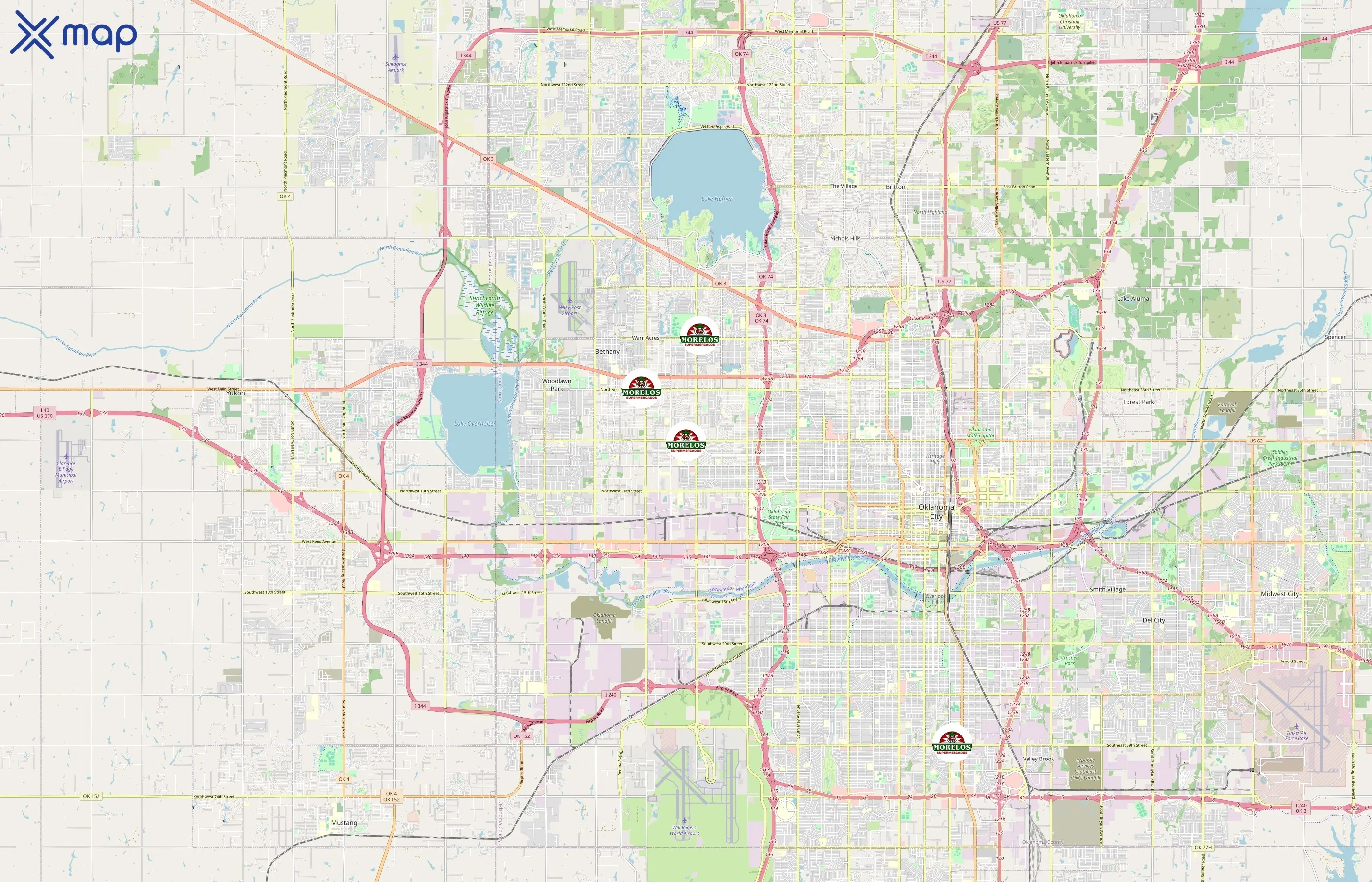 Supermercados Morelos area coverage