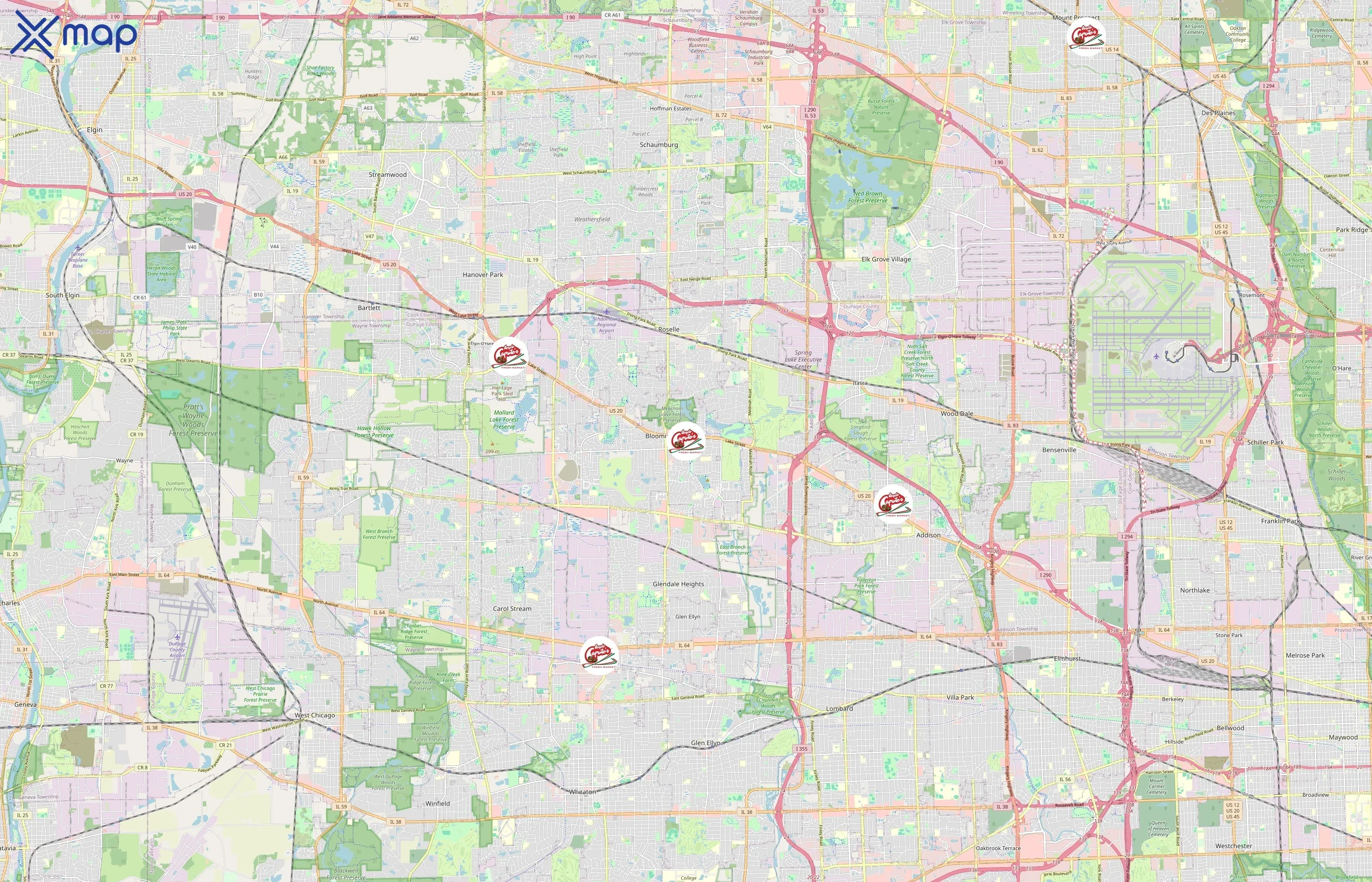 Angelo Caputo's Fresh Markets area coverage