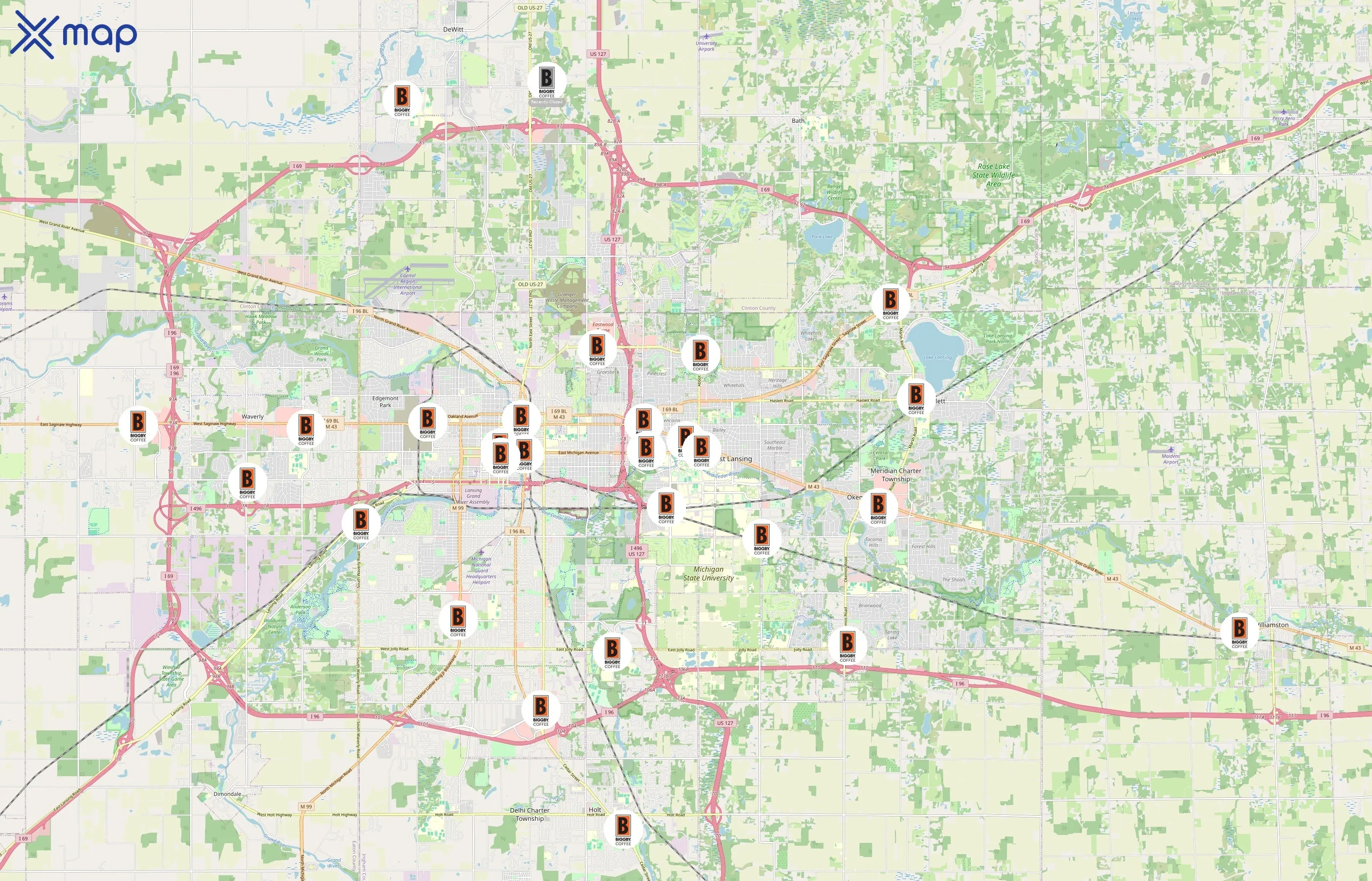 Biggby Coffee area coverage