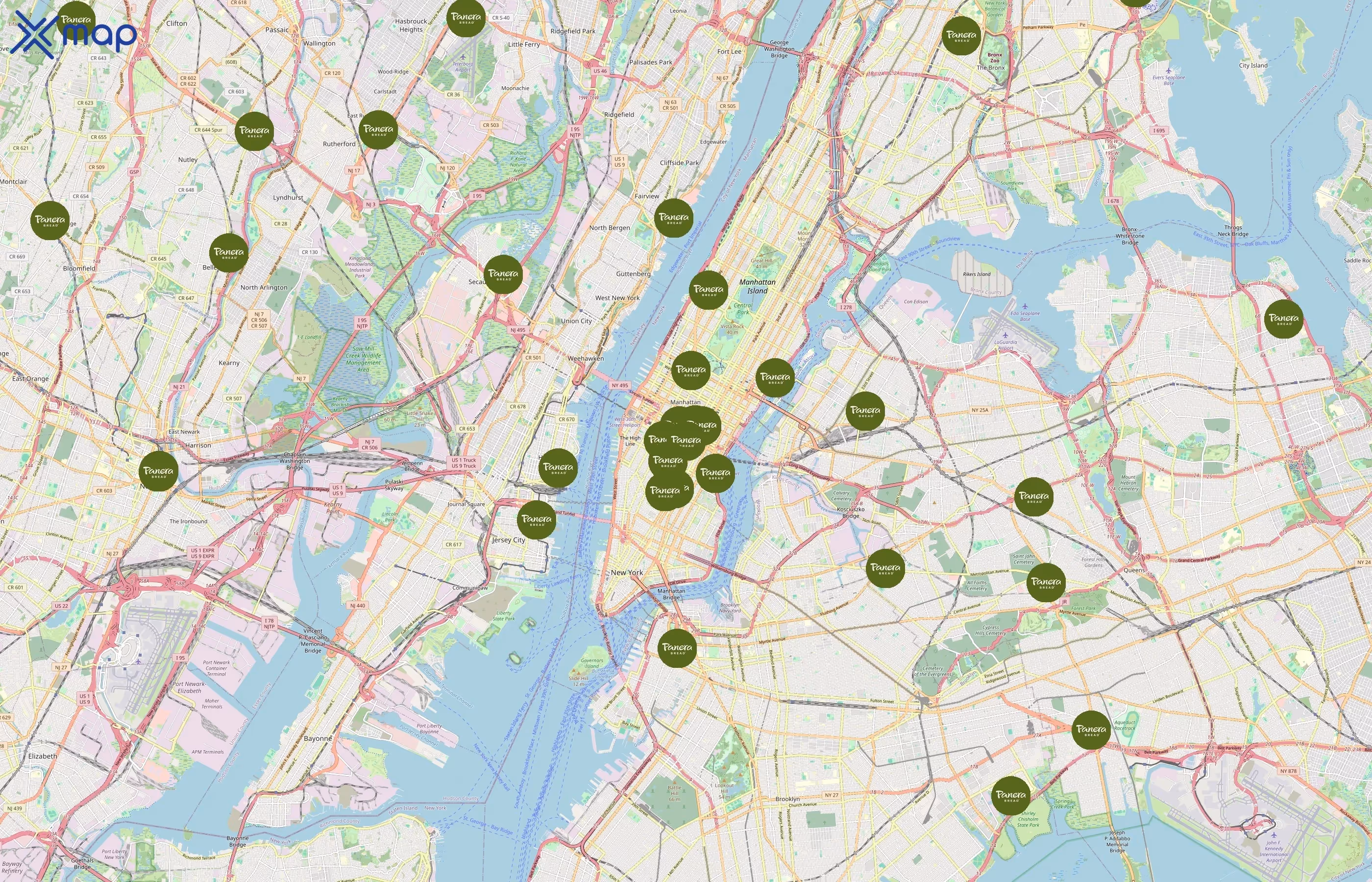 Panera Bread area coverage