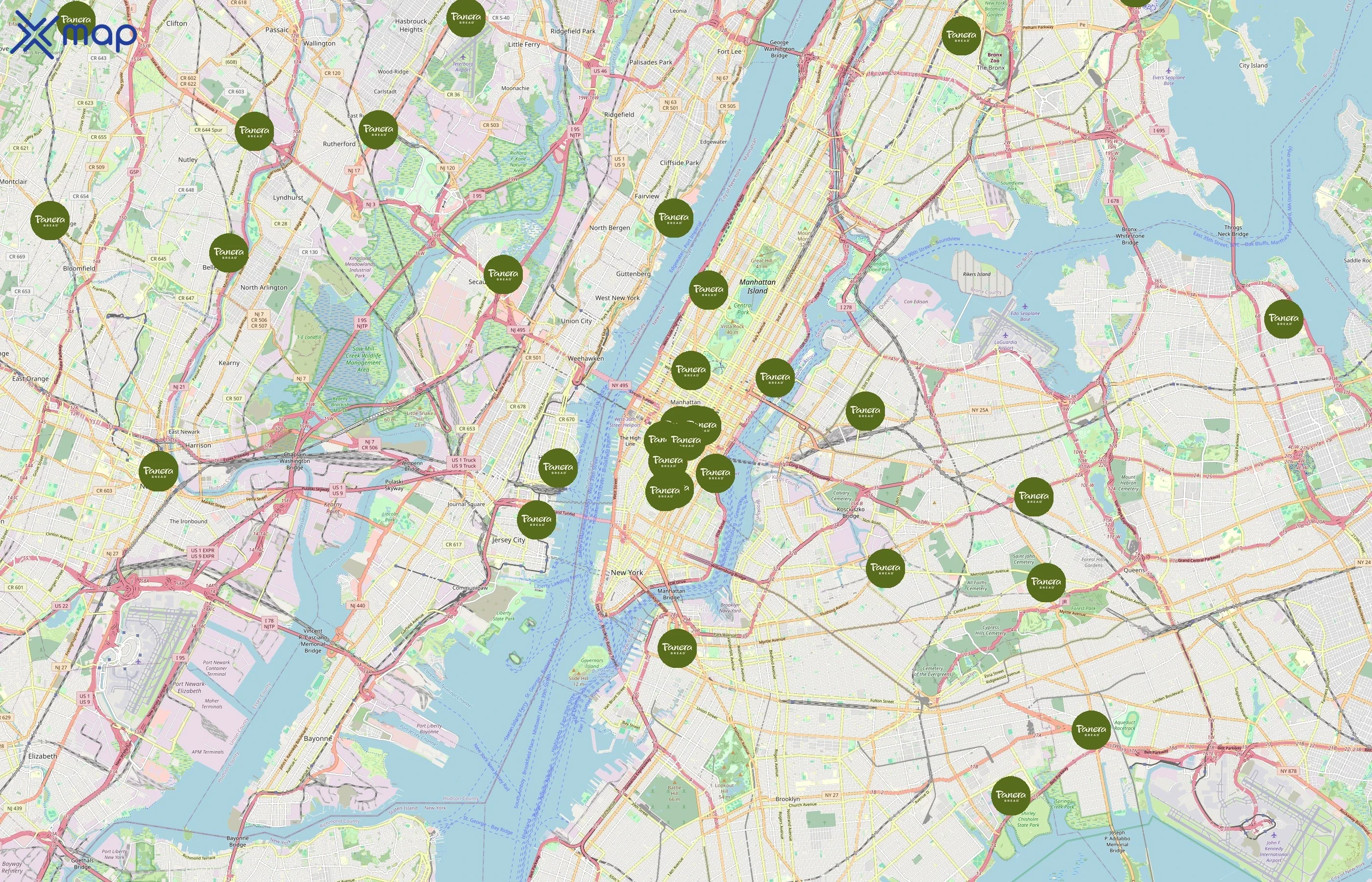 Panera Bread area coverage