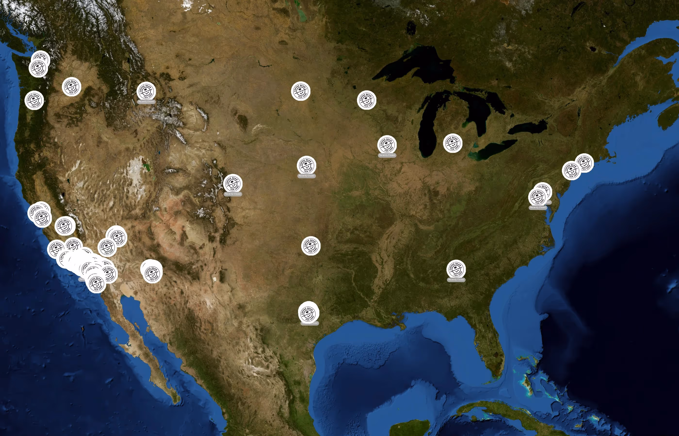 The Coffee Bean & Tea Leaf state distribution