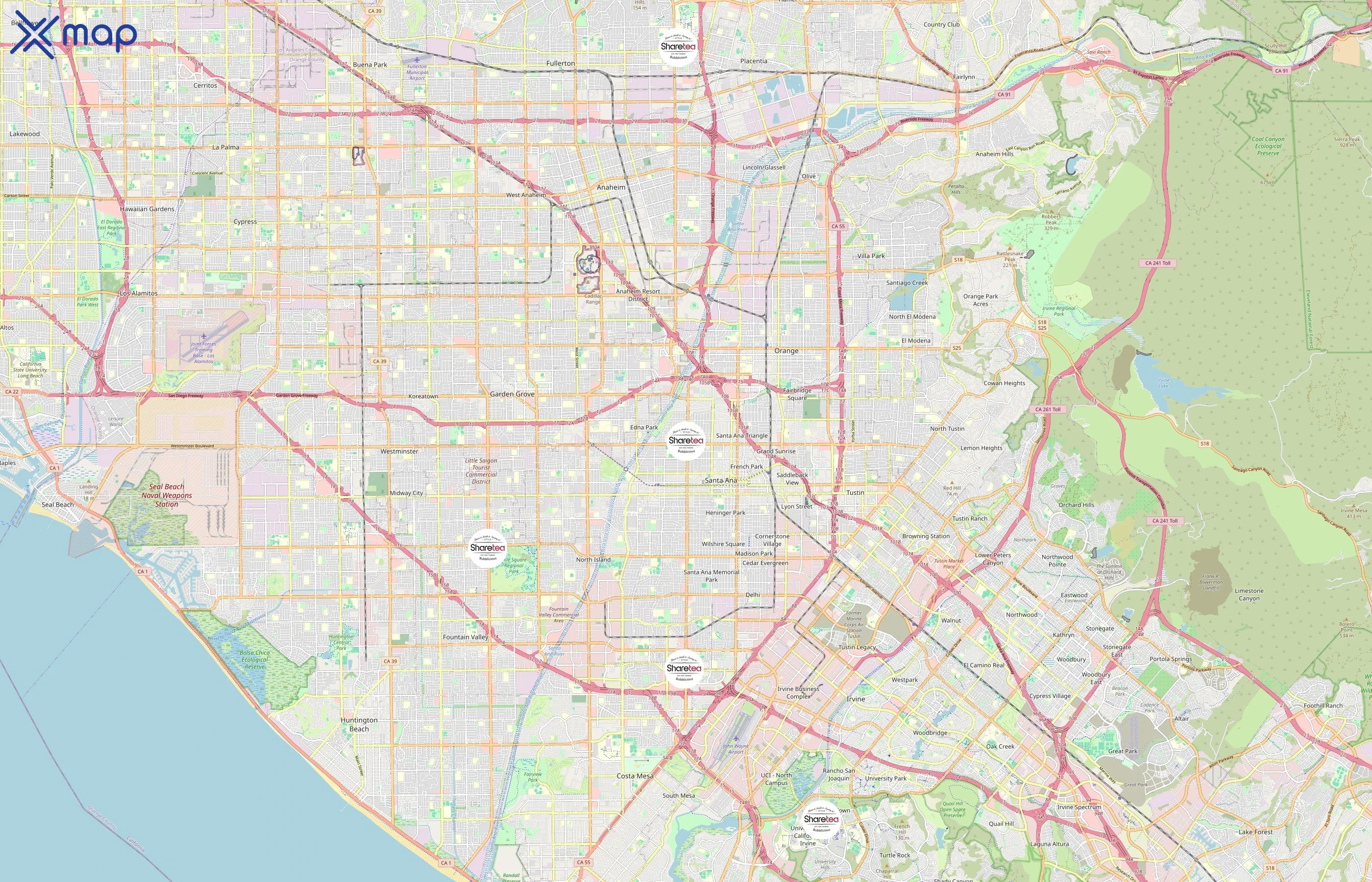 Sharetea area coverage