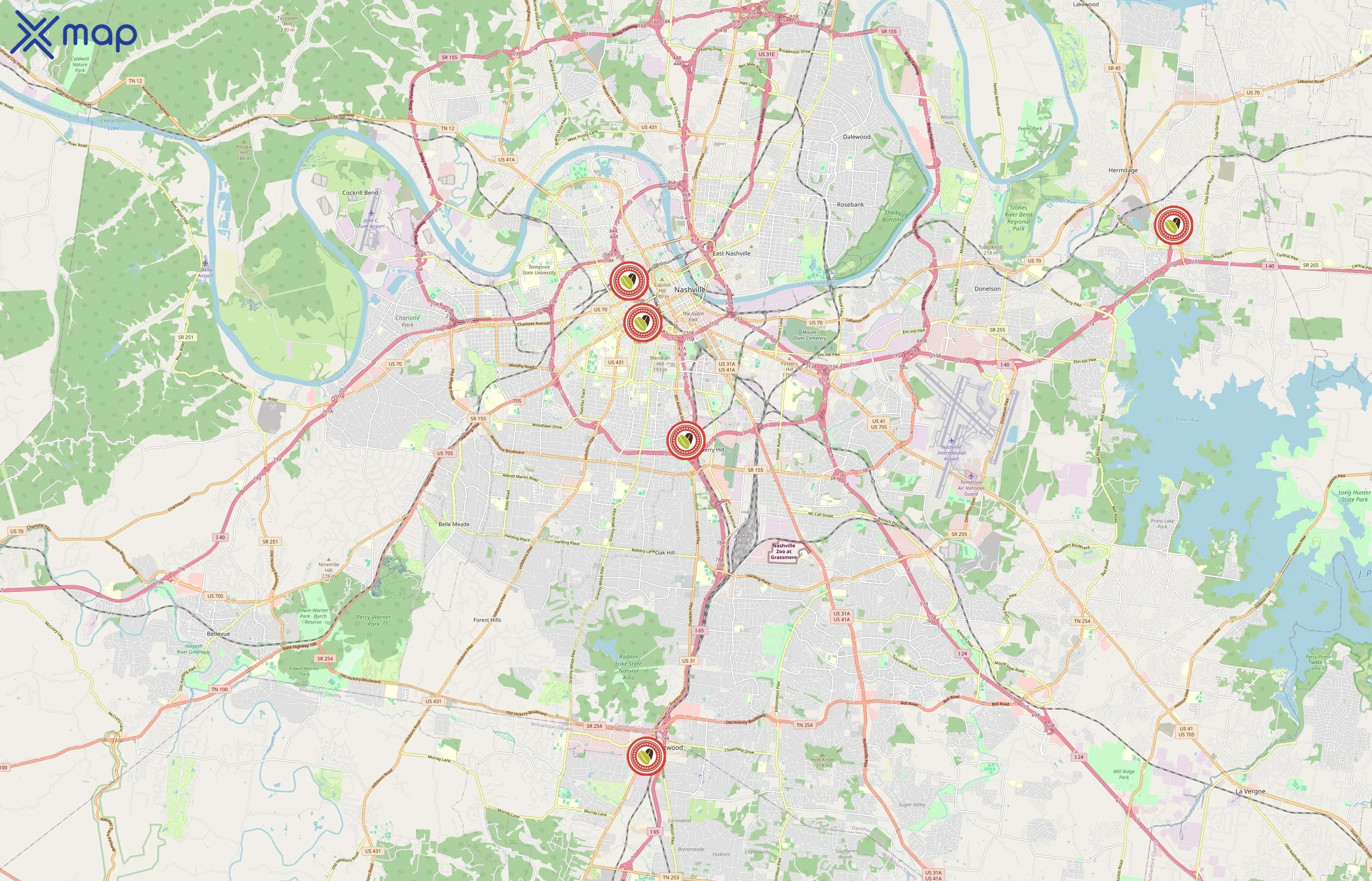 Just Love Coffee Cafe area coverage