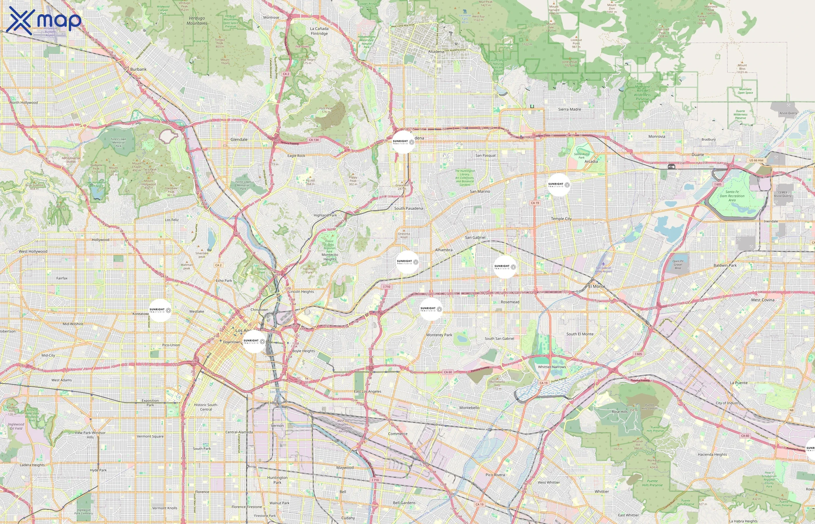 Sunright Tea Studio area coverage