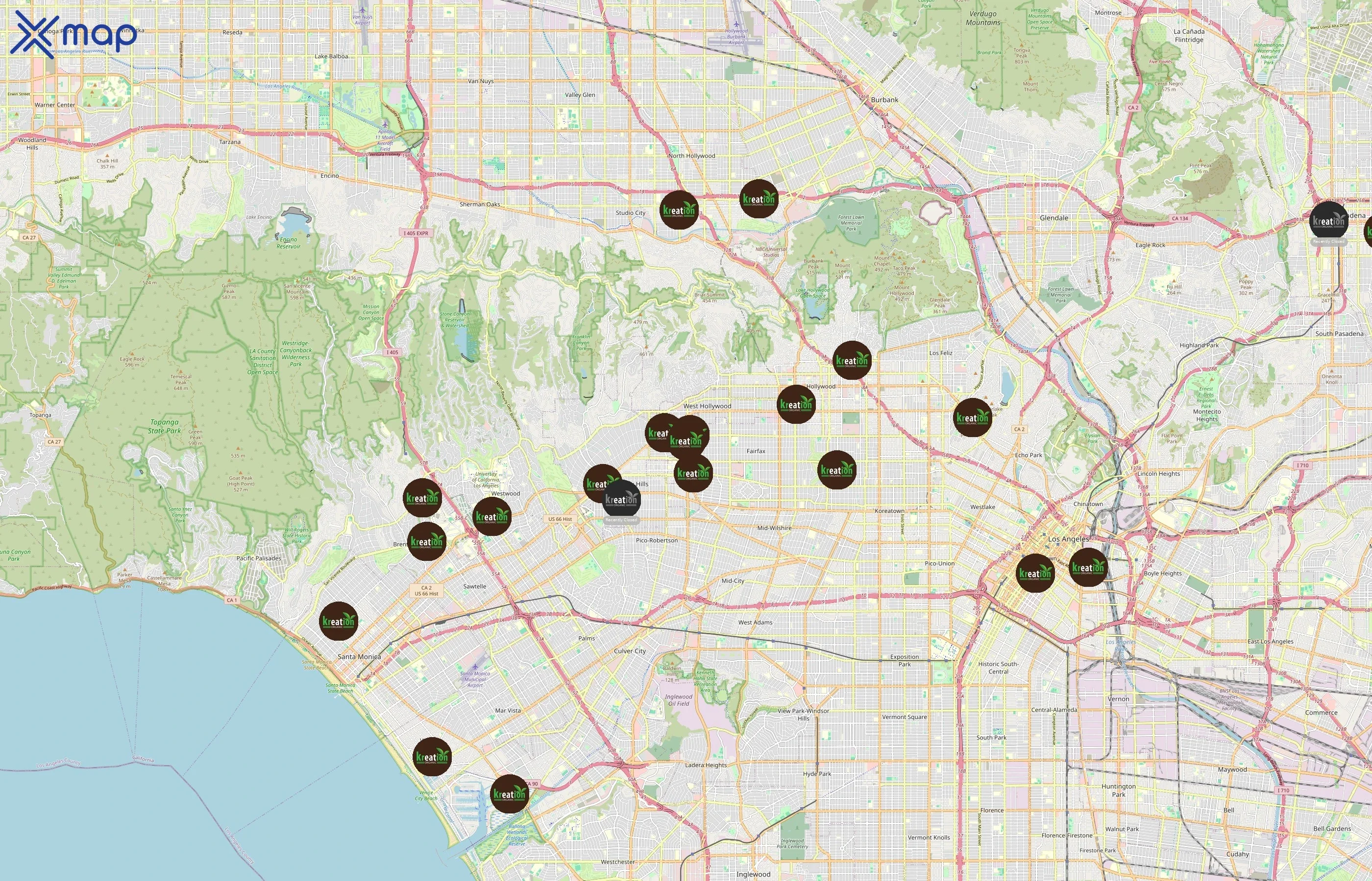 Kreation Organic Juicery area coverage