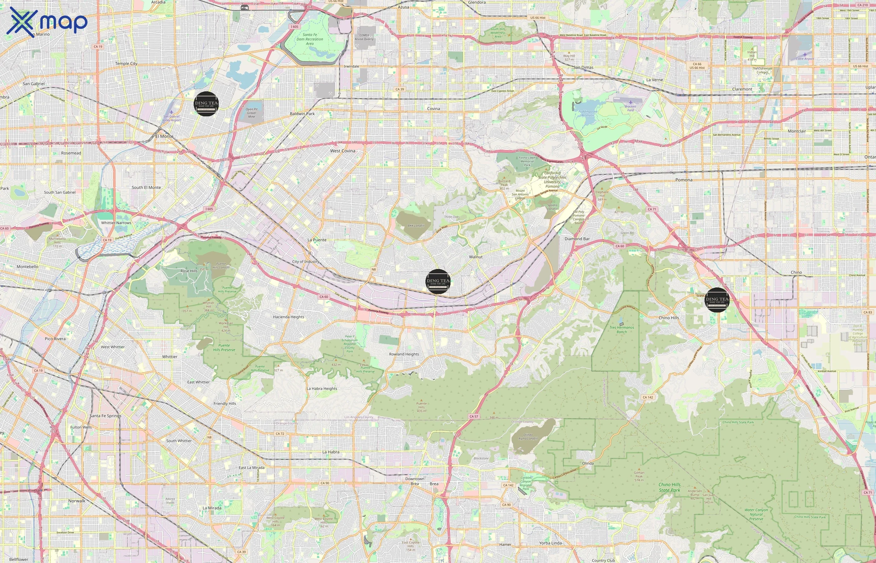 Ding Tea area coverage