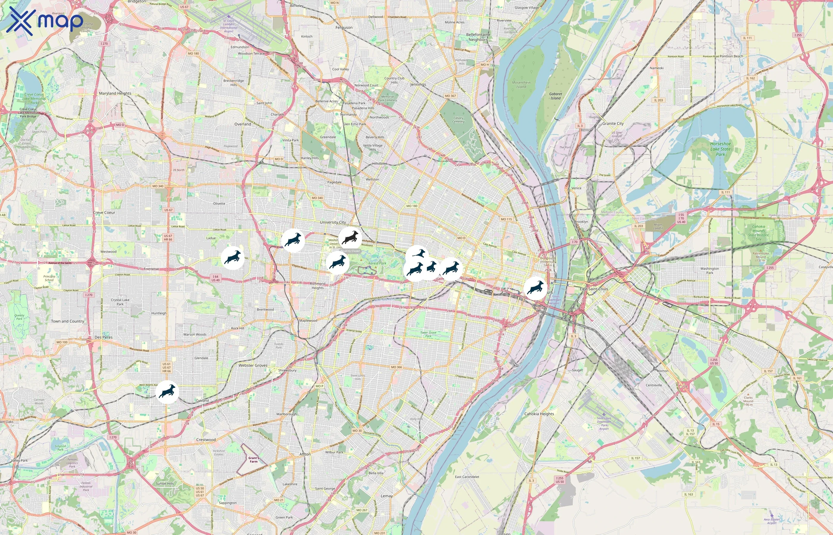 Kaldi's Coffee area coverage