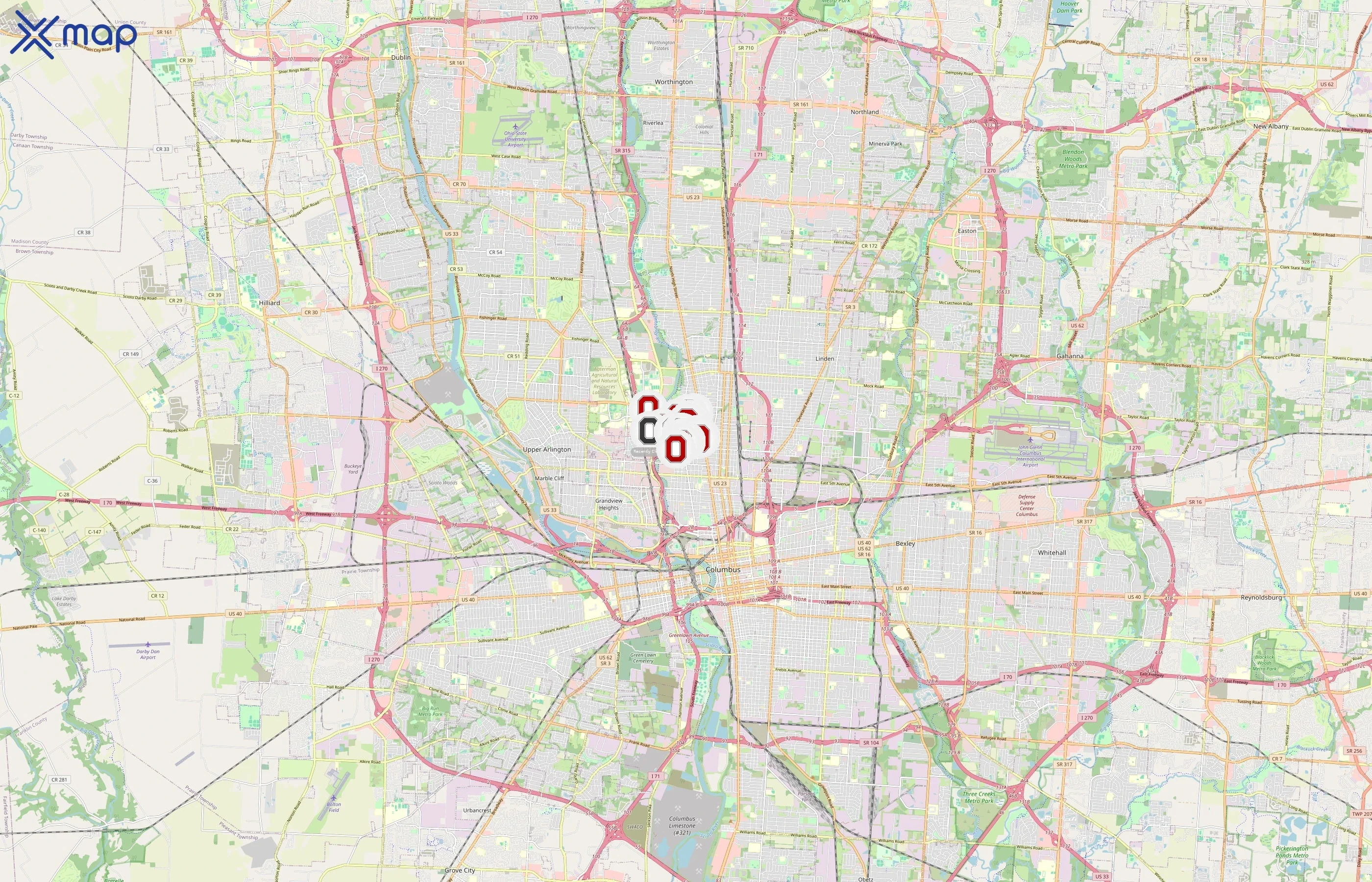 Ohio State University Dining Services area coverage