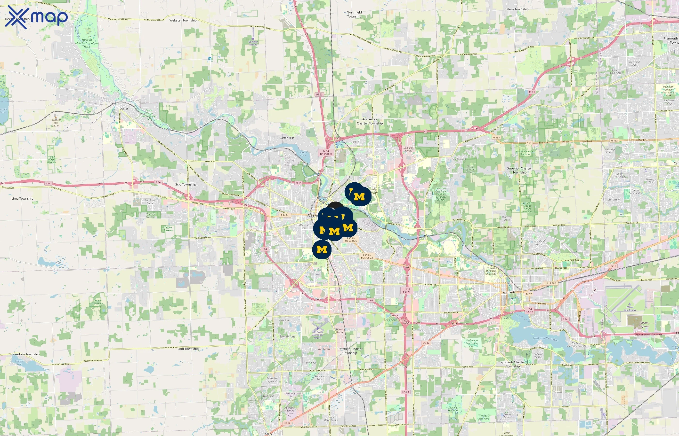 University of Michigan Dining Services area coverage