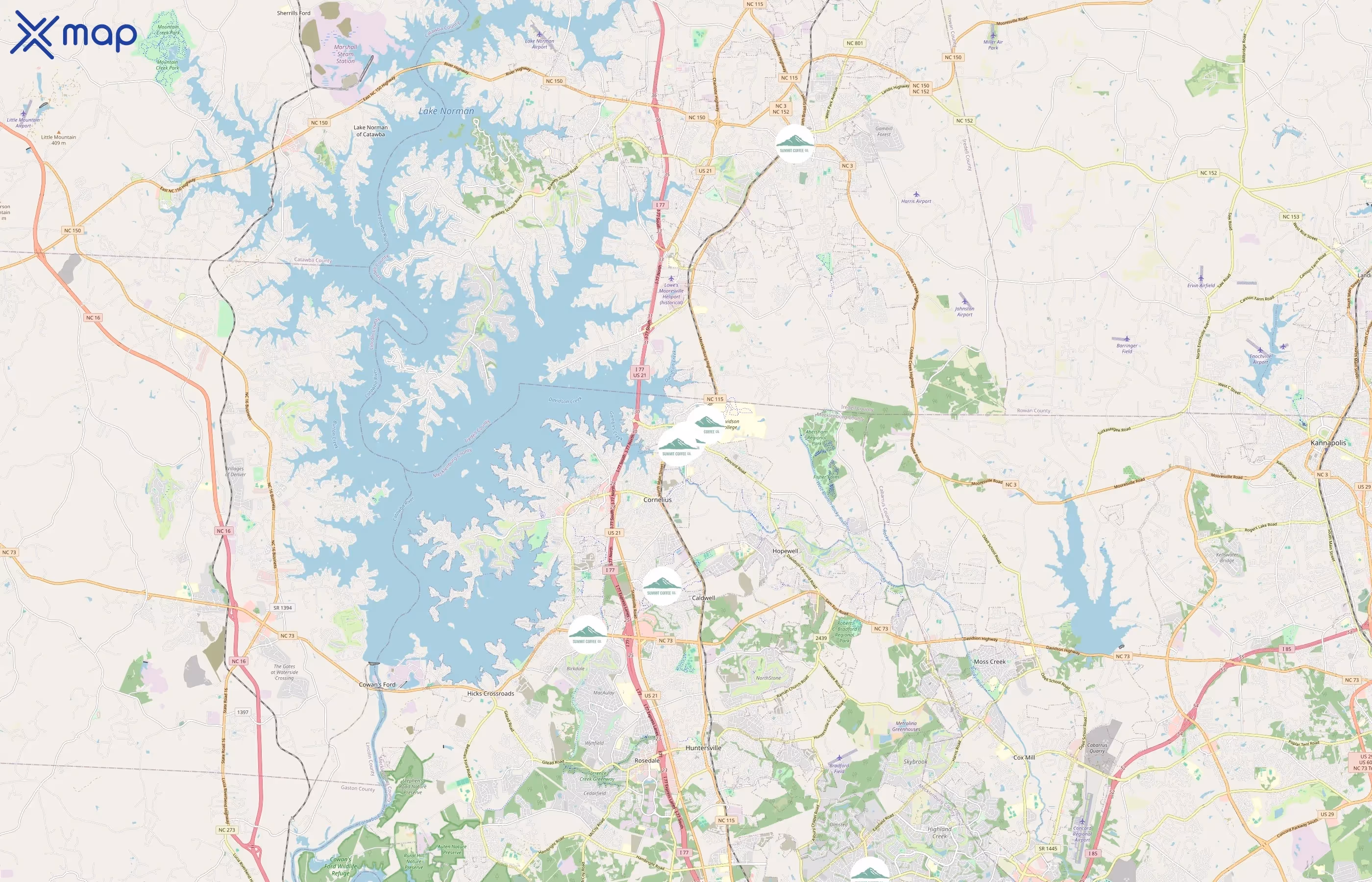 Summit Coffee area coverage