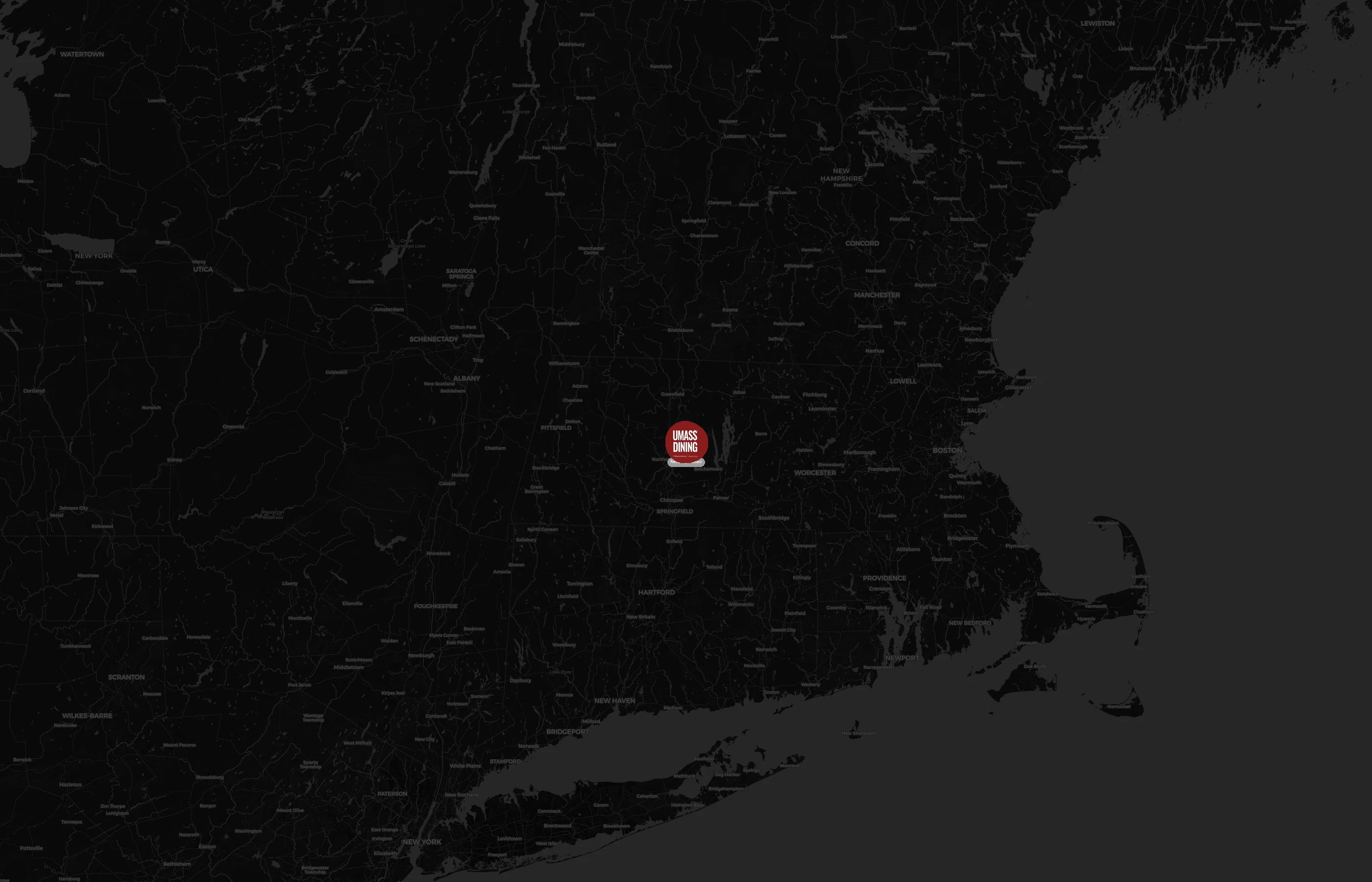 UMass Dining city distribution