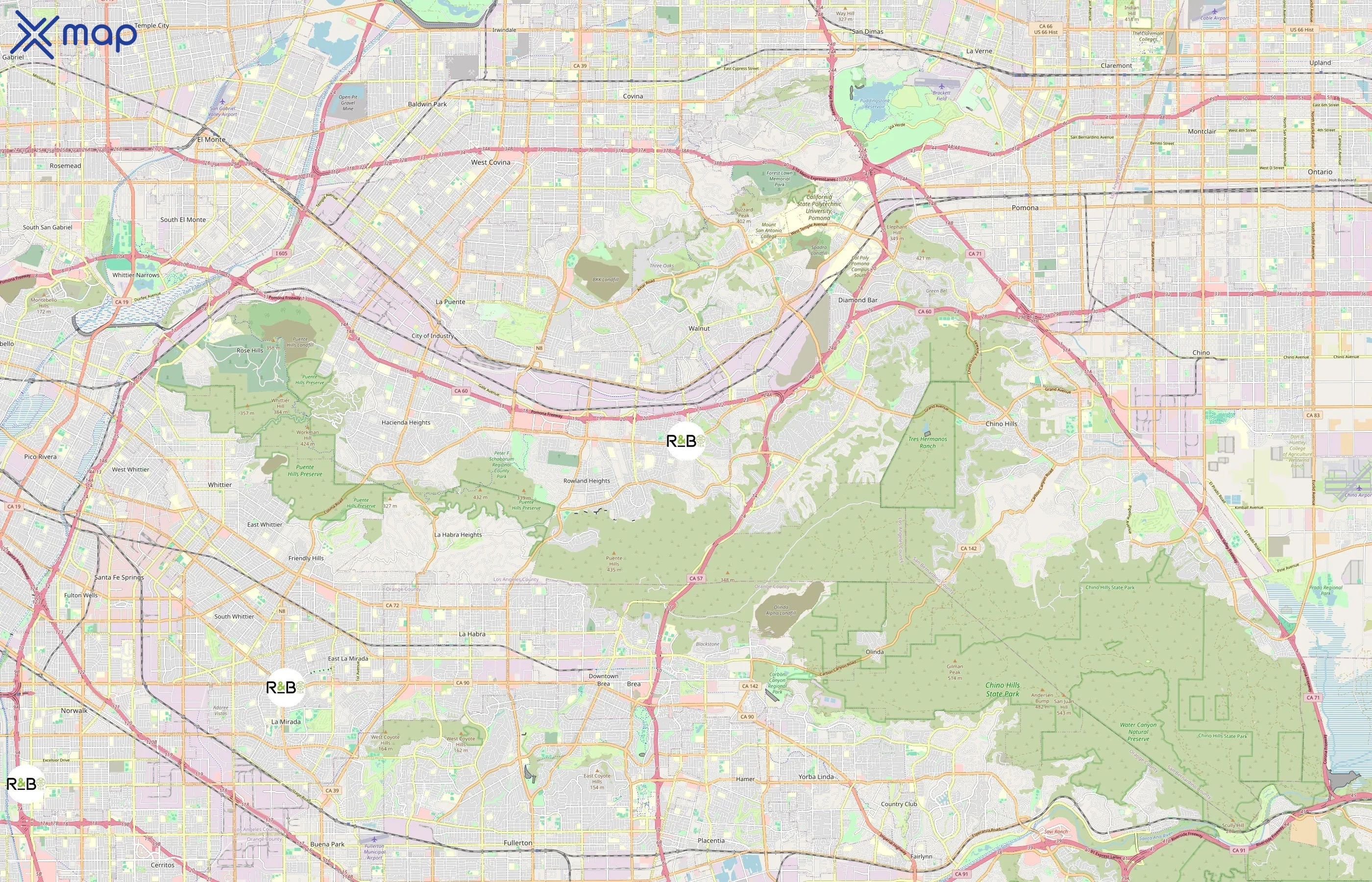 R&B Tea area coverage